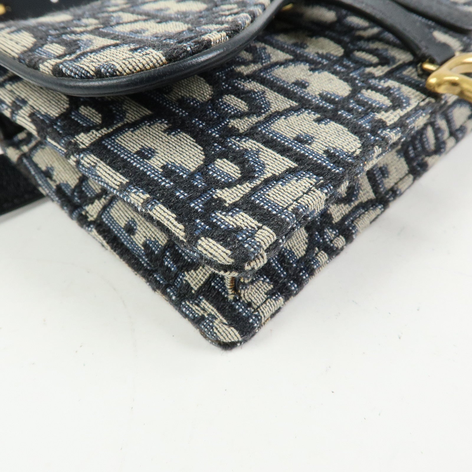 Christian Dior Saddle Trotter Canvas Waist Pouch Body Bag Navy