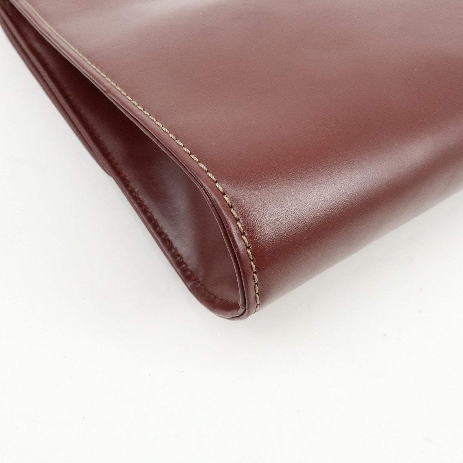 Cartier Must de Cartier Leather Clutch Bag Flat Pouch Bordeaux