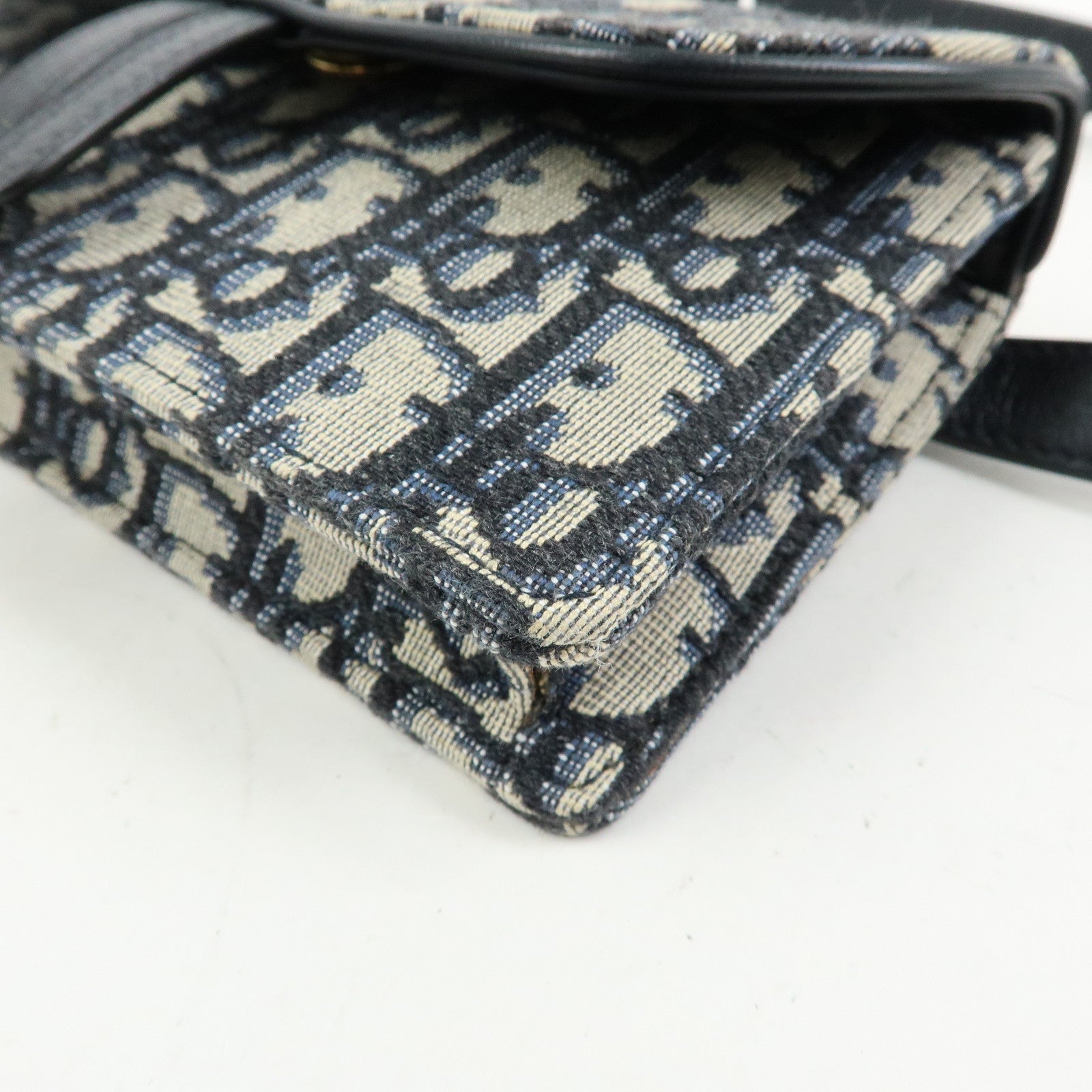 Christian Dior Saddle Trotter Canvas Waist Pouch Body Bag Navy