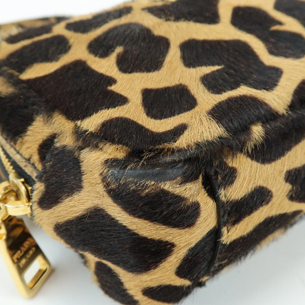 PRADA Pony Hair Leopard Mini Shoulder Bag Camera Bag 1N1674