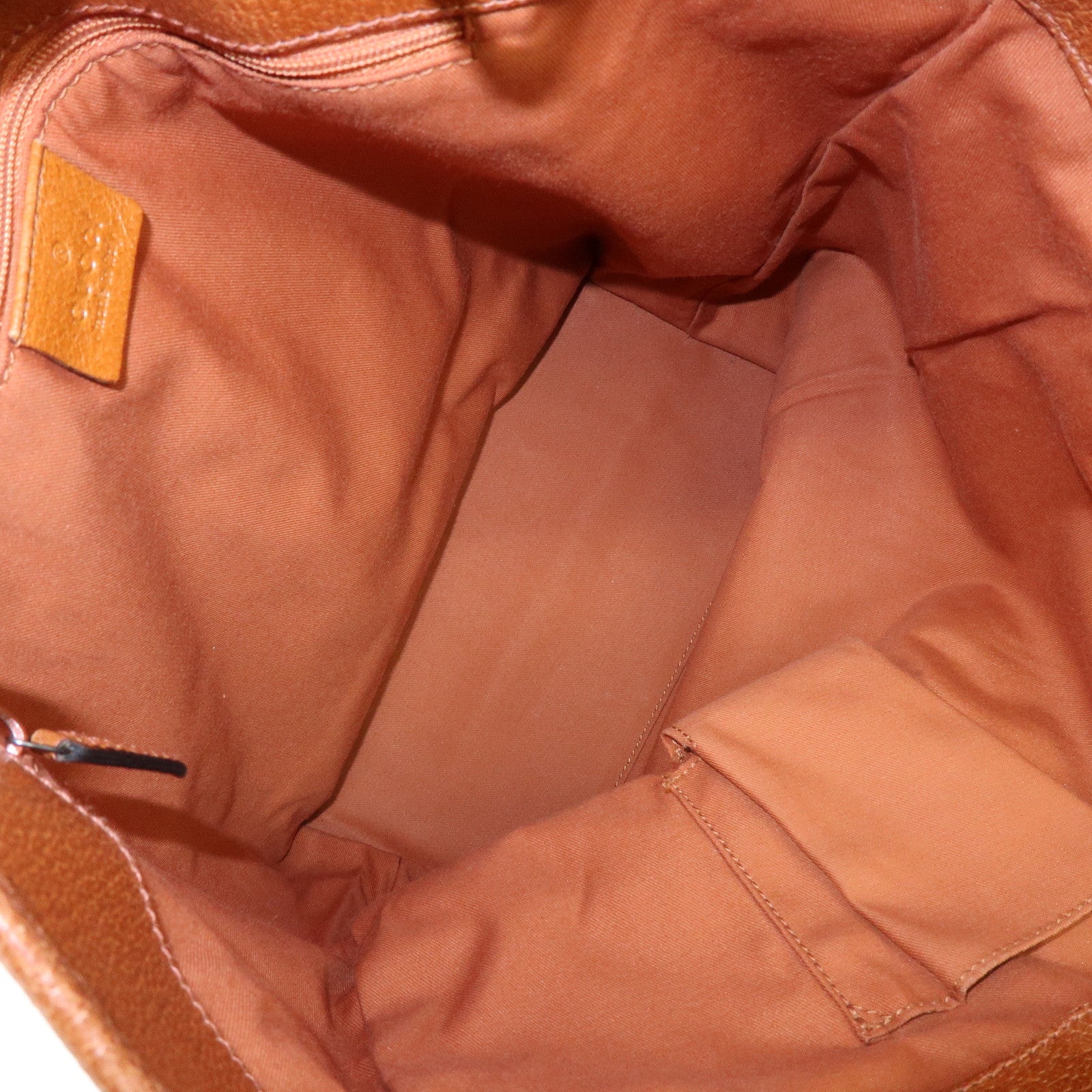 GUCCI GG Canvas Leather Tote Bag Shoulder Bag Beige Orange 120836