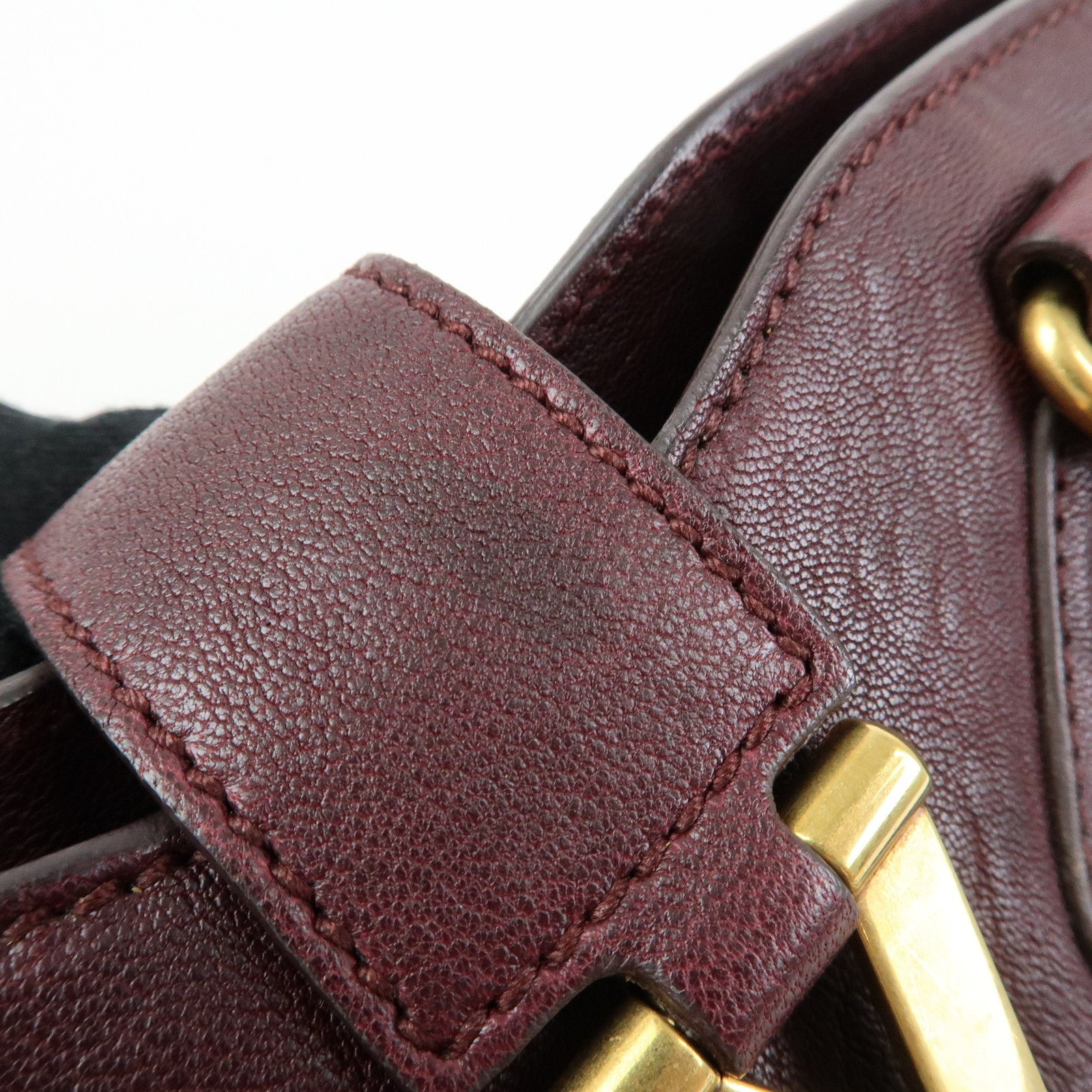 SAINT LAURENT PARIS Y Line Cabas Chyc Leather 2Way Bag Purple Brown