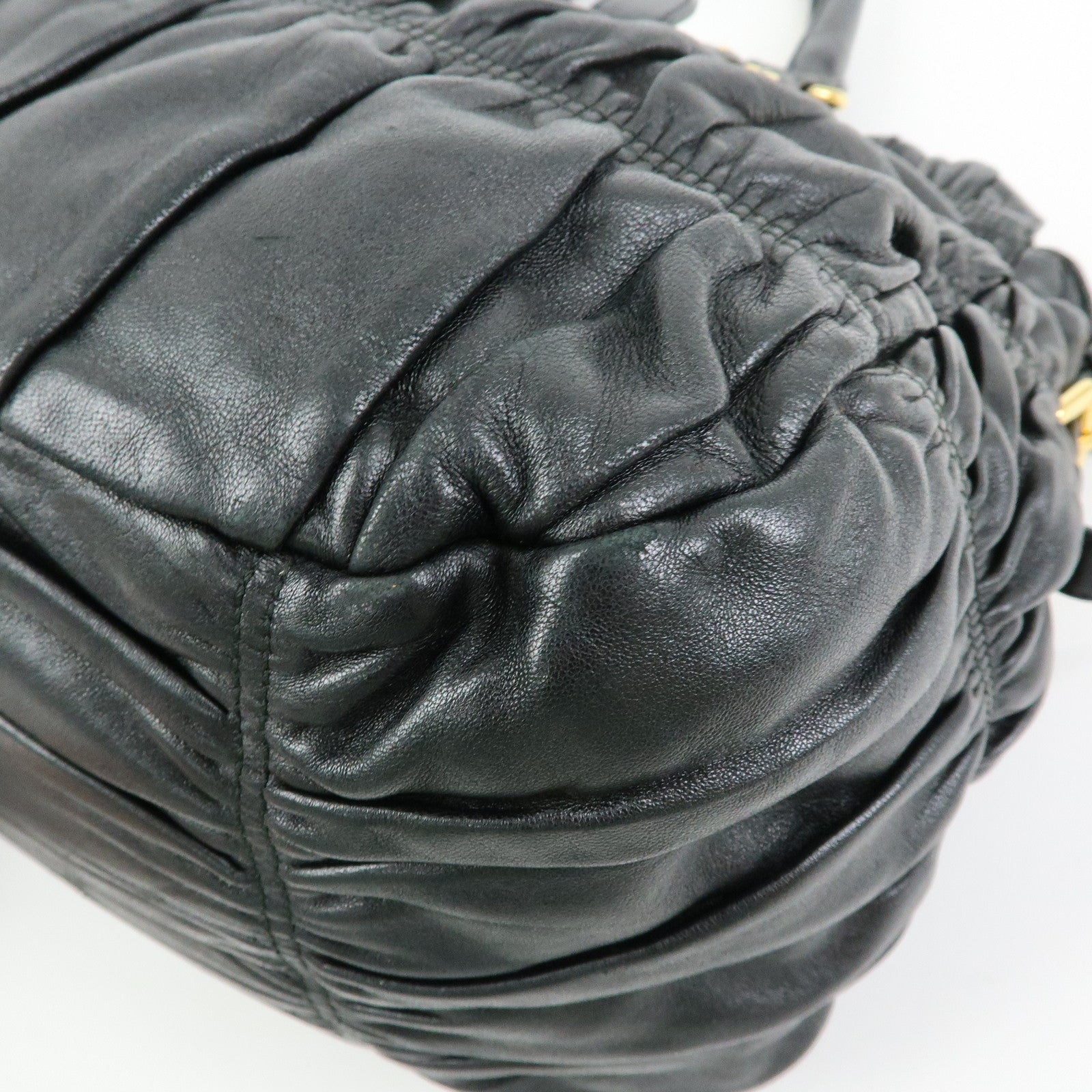 PRADA Logo Nappa Leather 2Way Bag Hand Bag Shoulder Bag Black