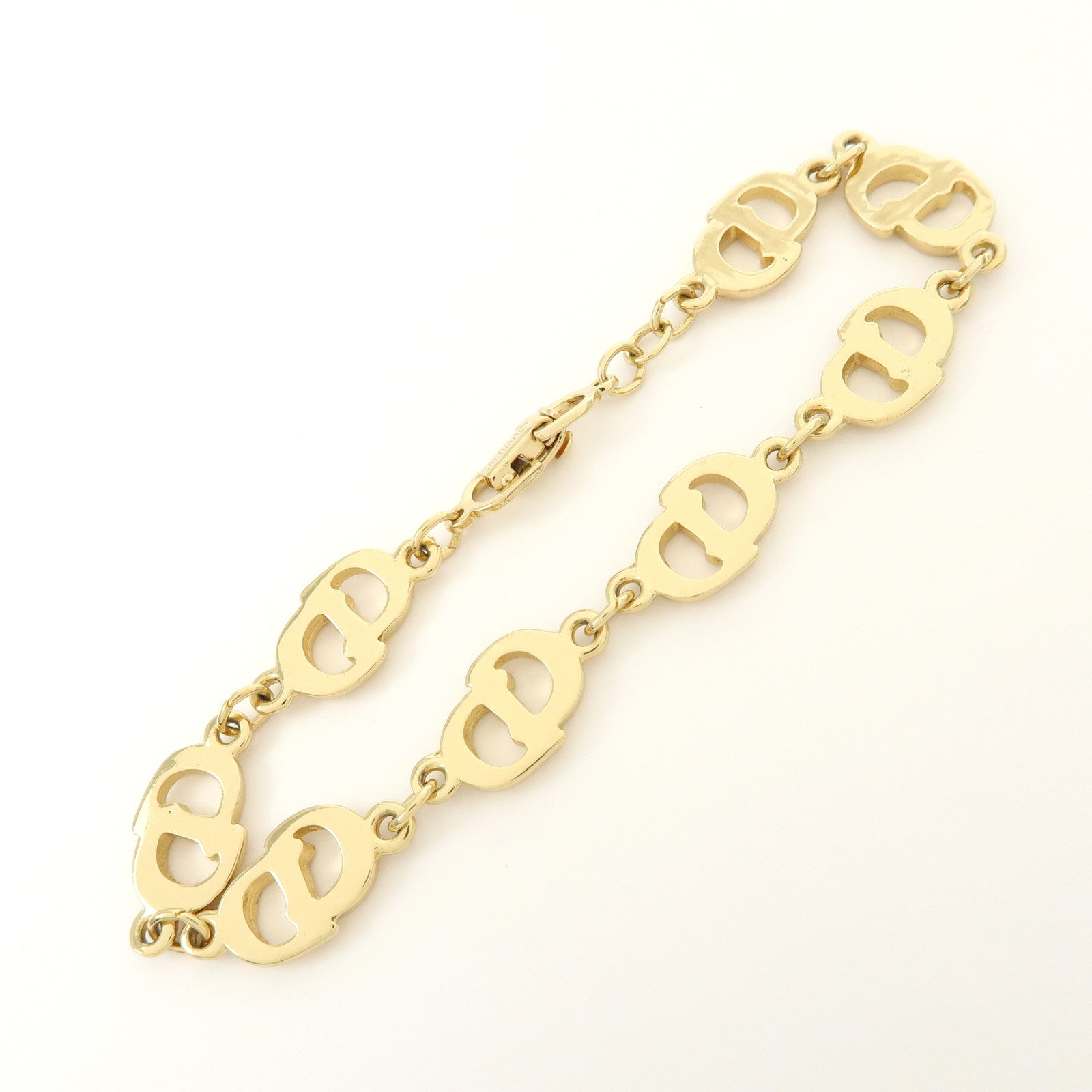 Christian Dior CD Logo Chain Metal Bracelet Gold