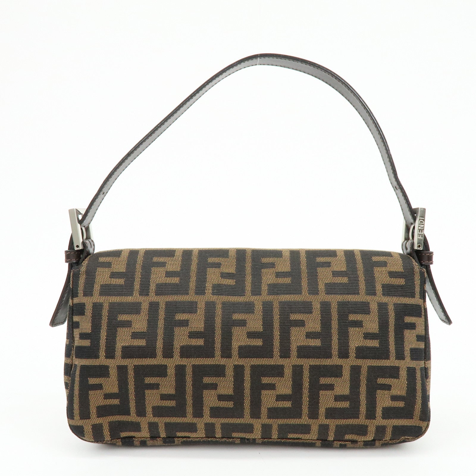 FENDI Mamma Baguette Zucca Canvas Leather Hand Bag Shoulder Bag 26424