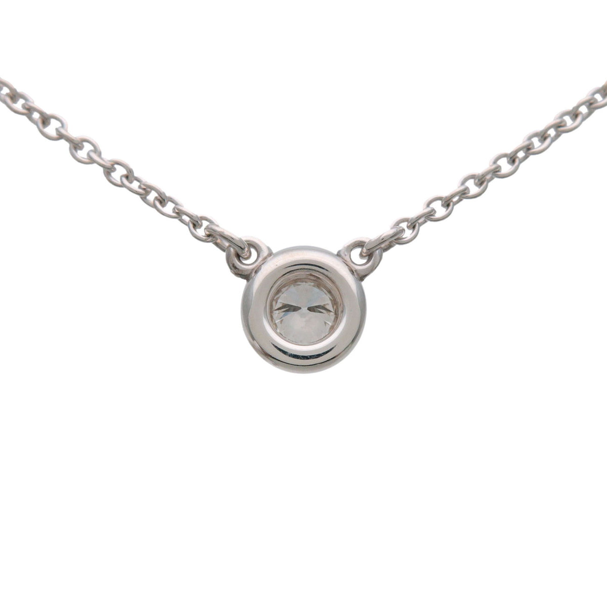 Tiffany & Co By The Yard 1P Diamond Necklace SV925 Silver
