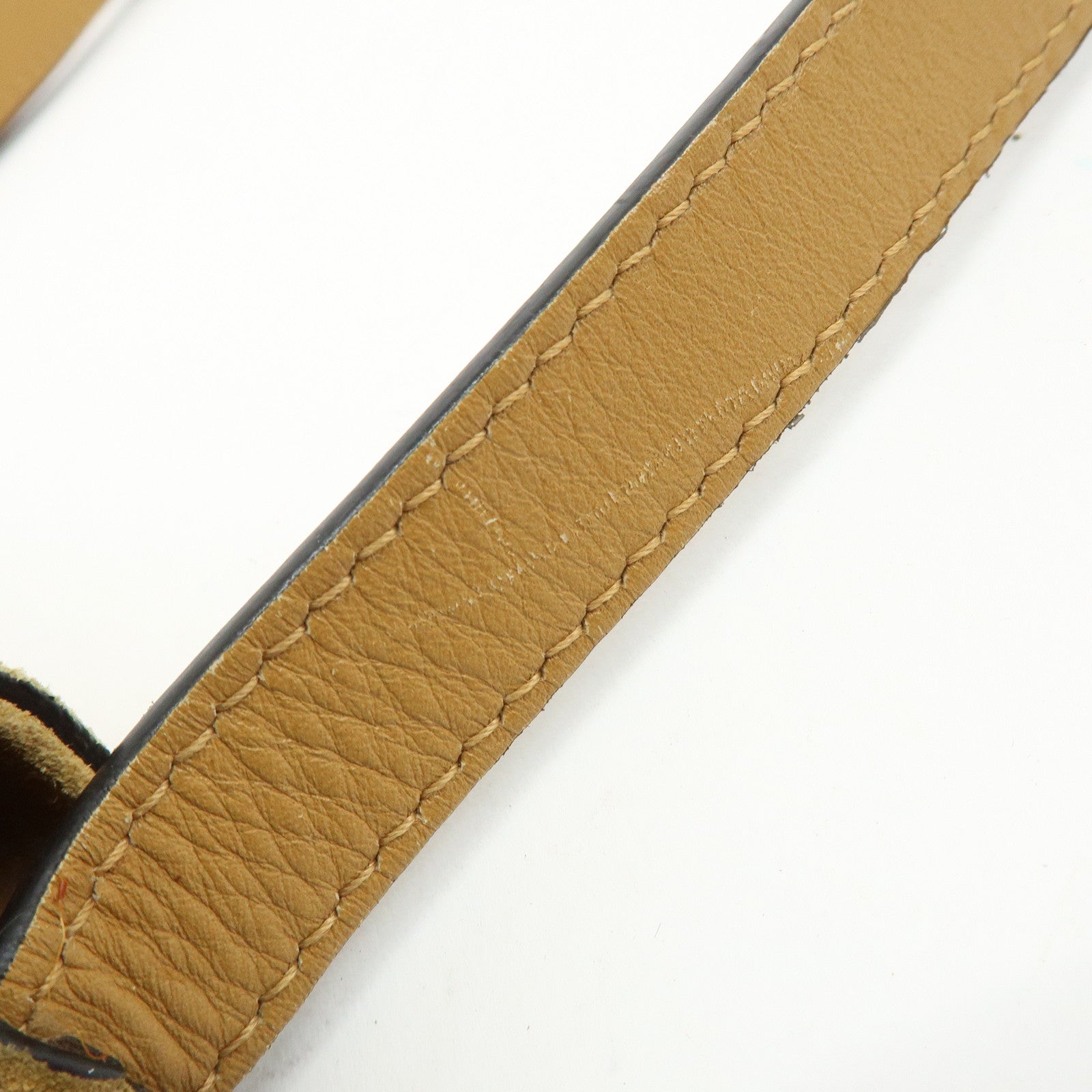 GUCCI Arli Double G Suede Leather Shoulder Crossbody Bag Beige Brown