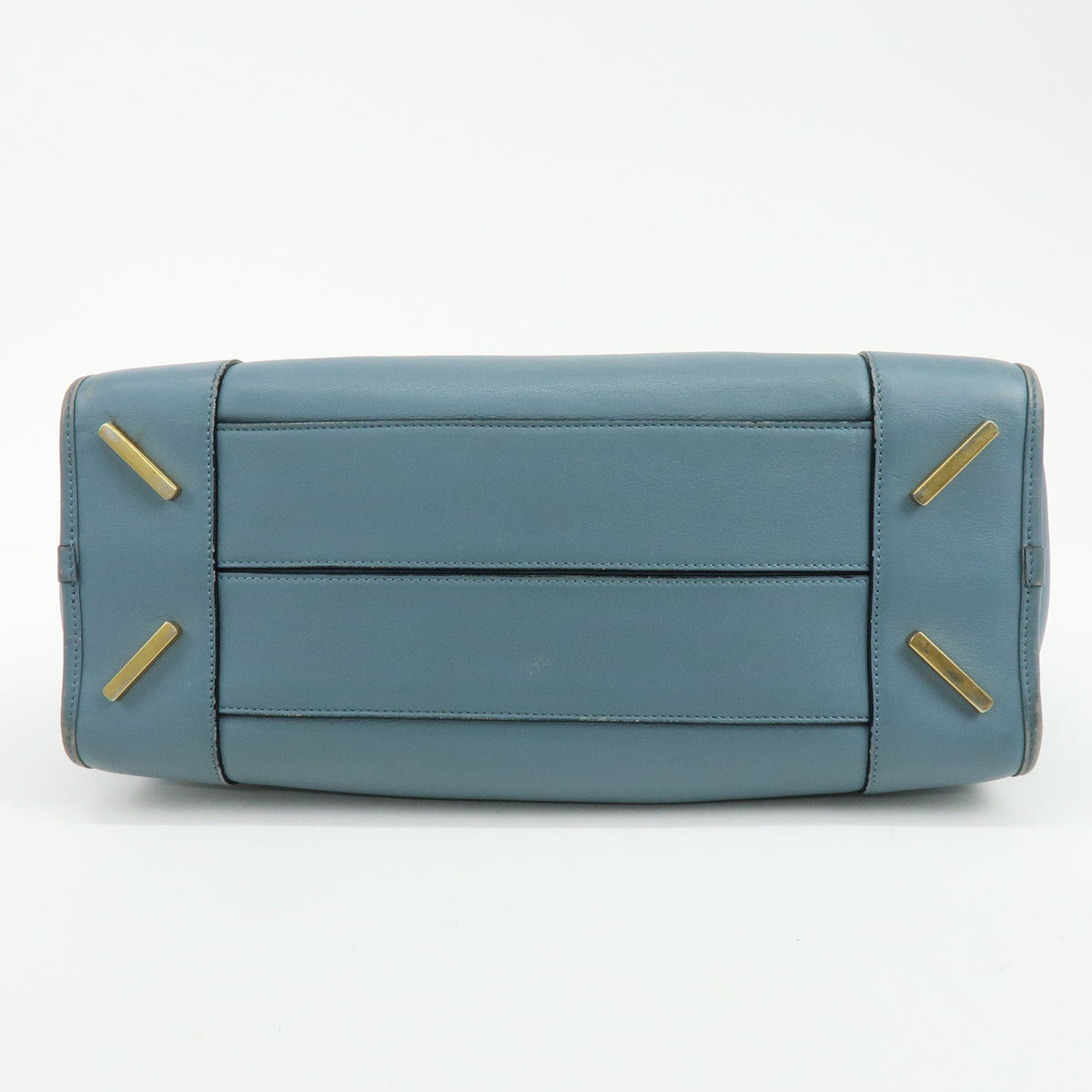 LOEWE Anagram Amazona 36 Leather 2Way Hand Bag Boston Bag Blue