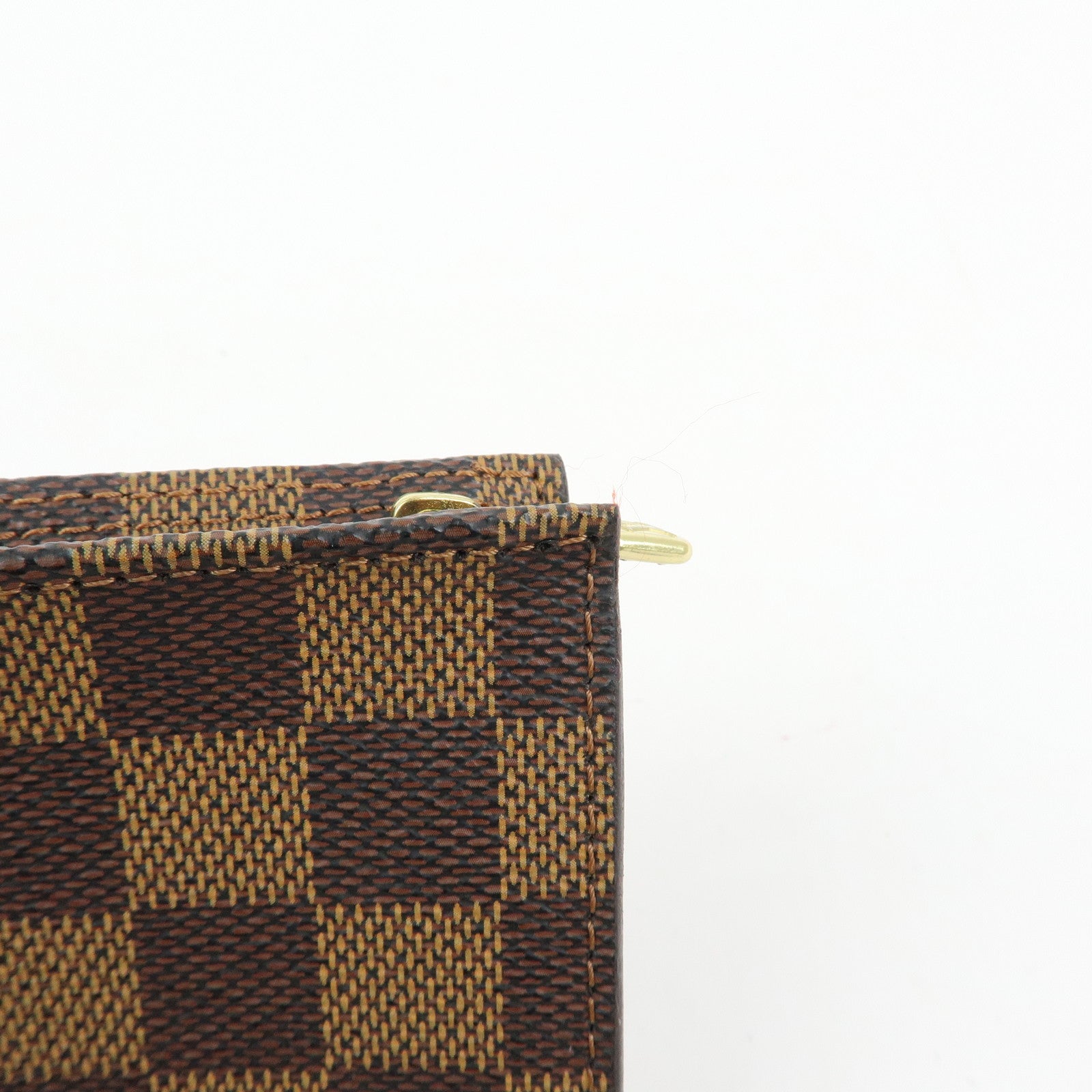 Louis Vuitton Damier Ebene Canvas Leather Pouch for Marais Bag Brown