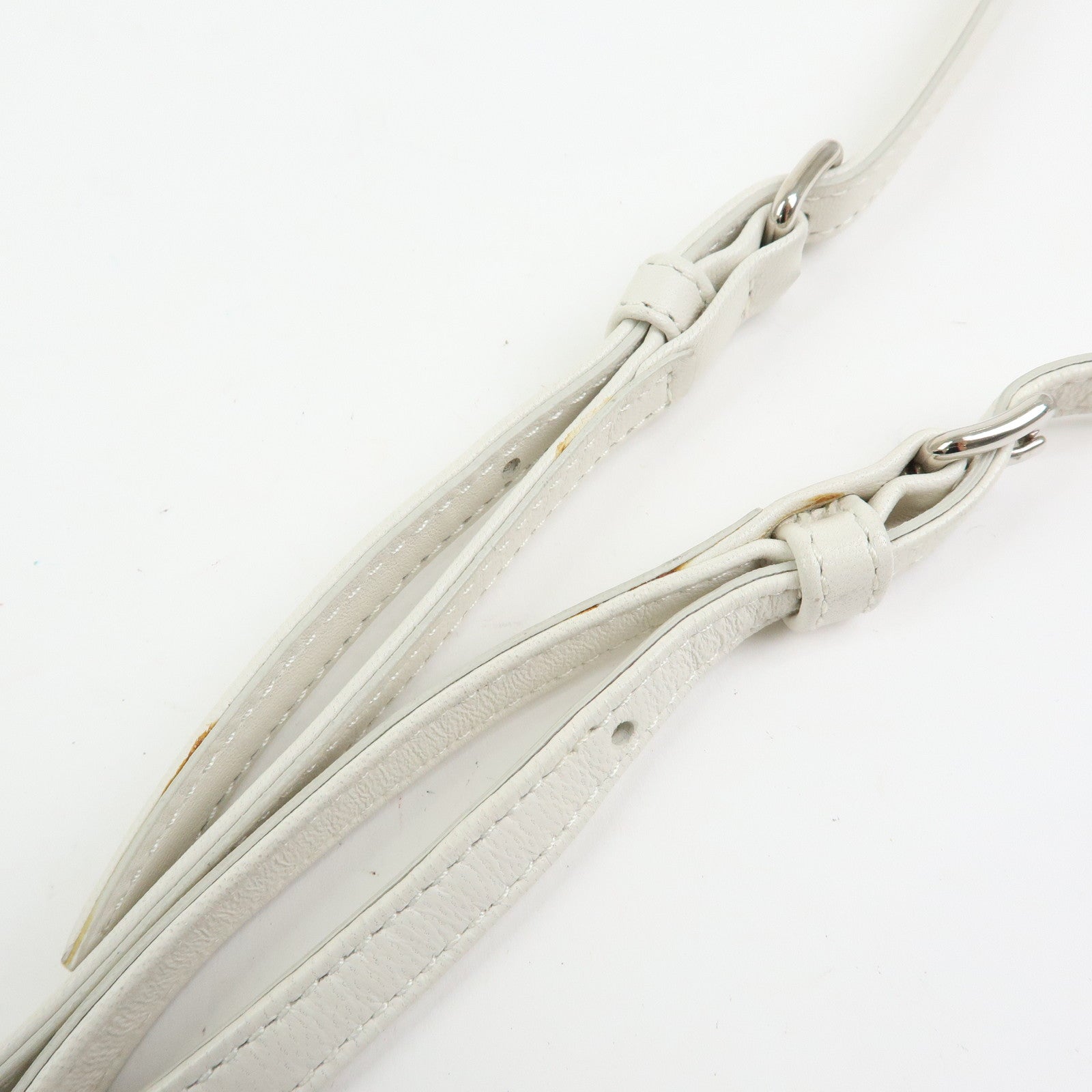 MIU MIU Nappa Leather 2Way Hand Bag Shoulder Bag Fringe White 5BE014