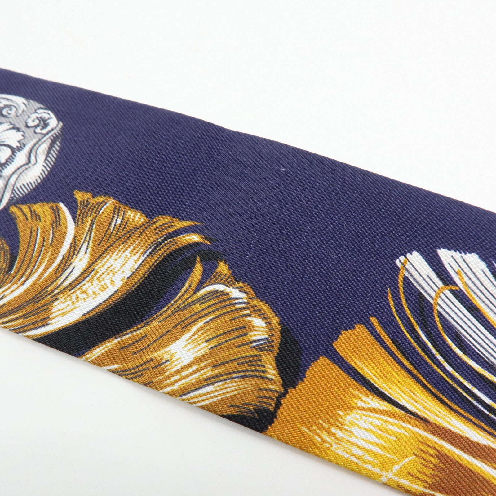 HERMES Twilly Silk 100% Scarf Cavalcades Dressage Whip Print Navy