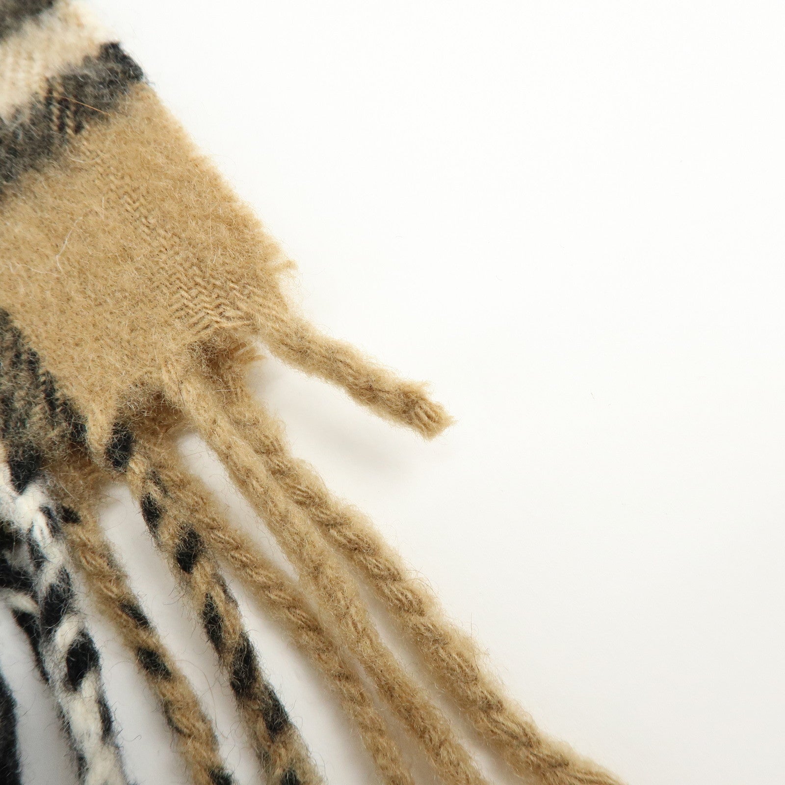 BURBERRY Set of 2 Nova Plaid Wool 100% Scarf Stole Beige Navy
