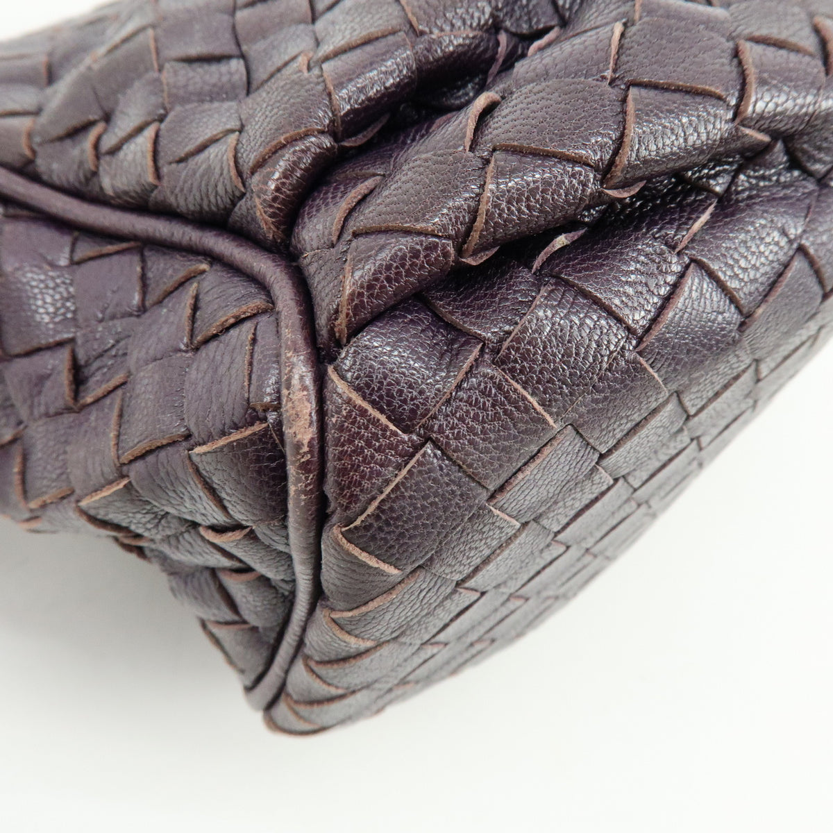 BOTTEGA VENETA Intrecciato Leather Shoulder Bag Crossbody Bag Purple