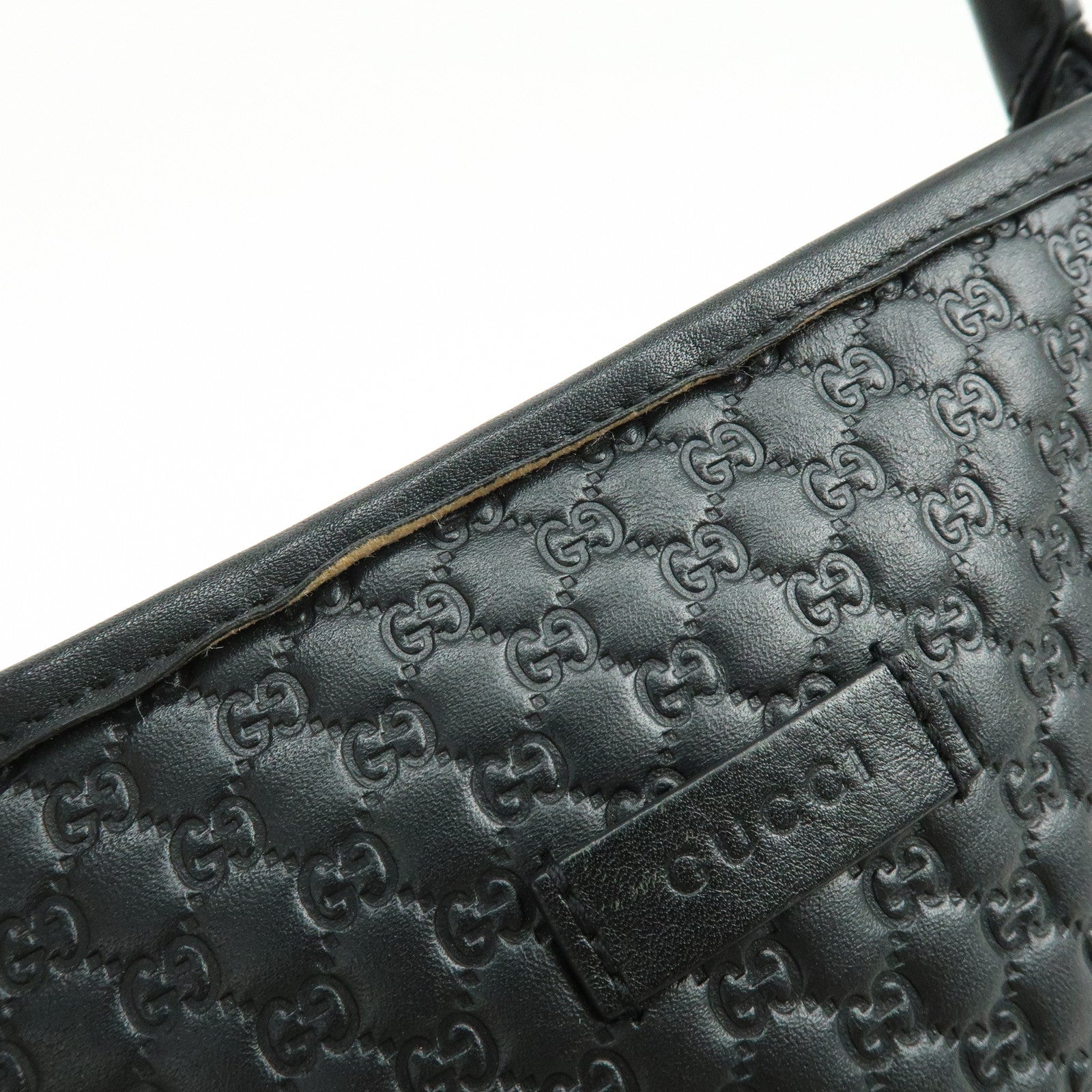 GUCCI Microguccissima Leather Tote Bag Shoulder Bag Black 449647