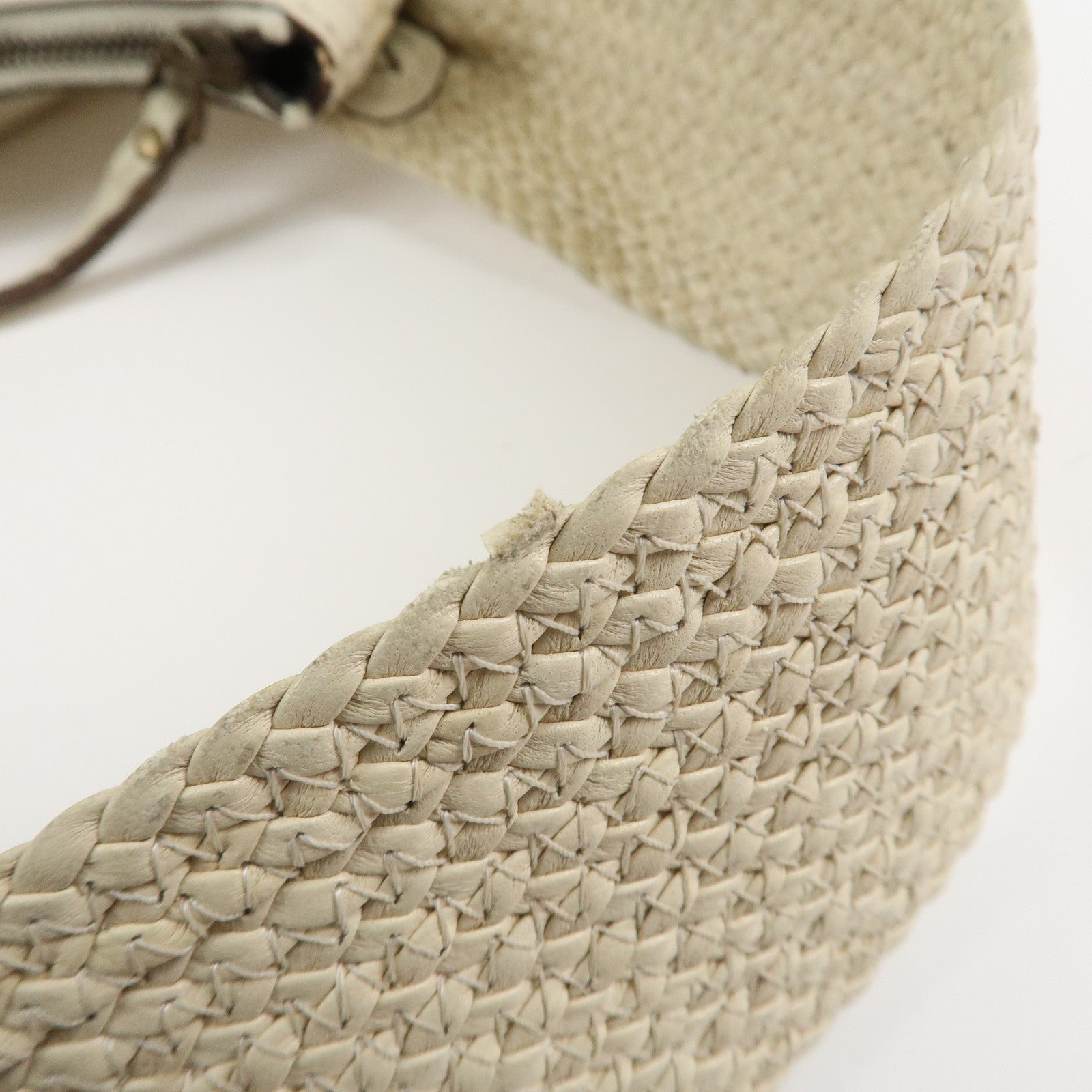 GUCCI Canvas Leather Hobo Bag Shoulder Bag Hand Bag Ivory 106293 Used