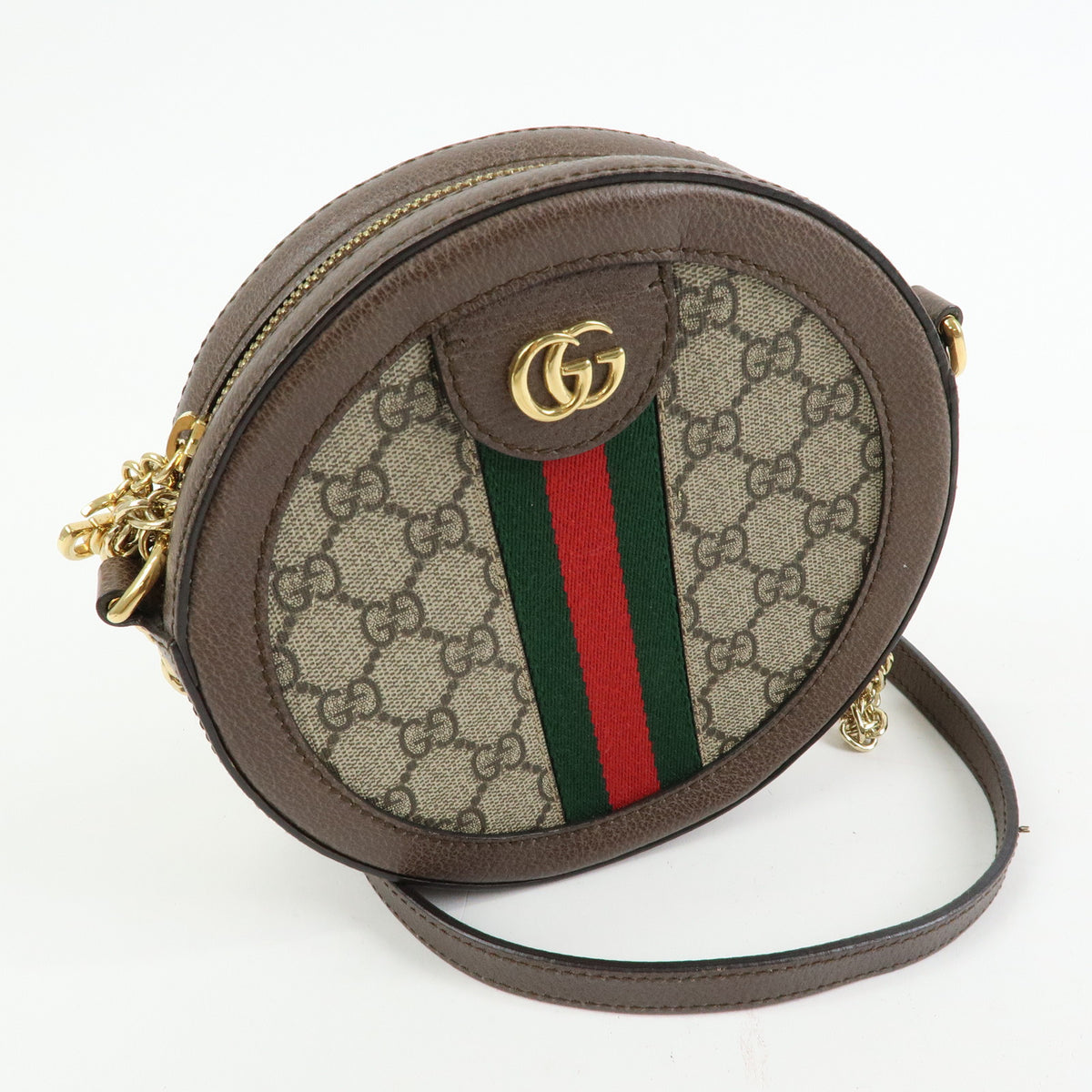 GUCCI Ophidia Sherry Double G Round Mini Chain Shoulder Bag 550618
