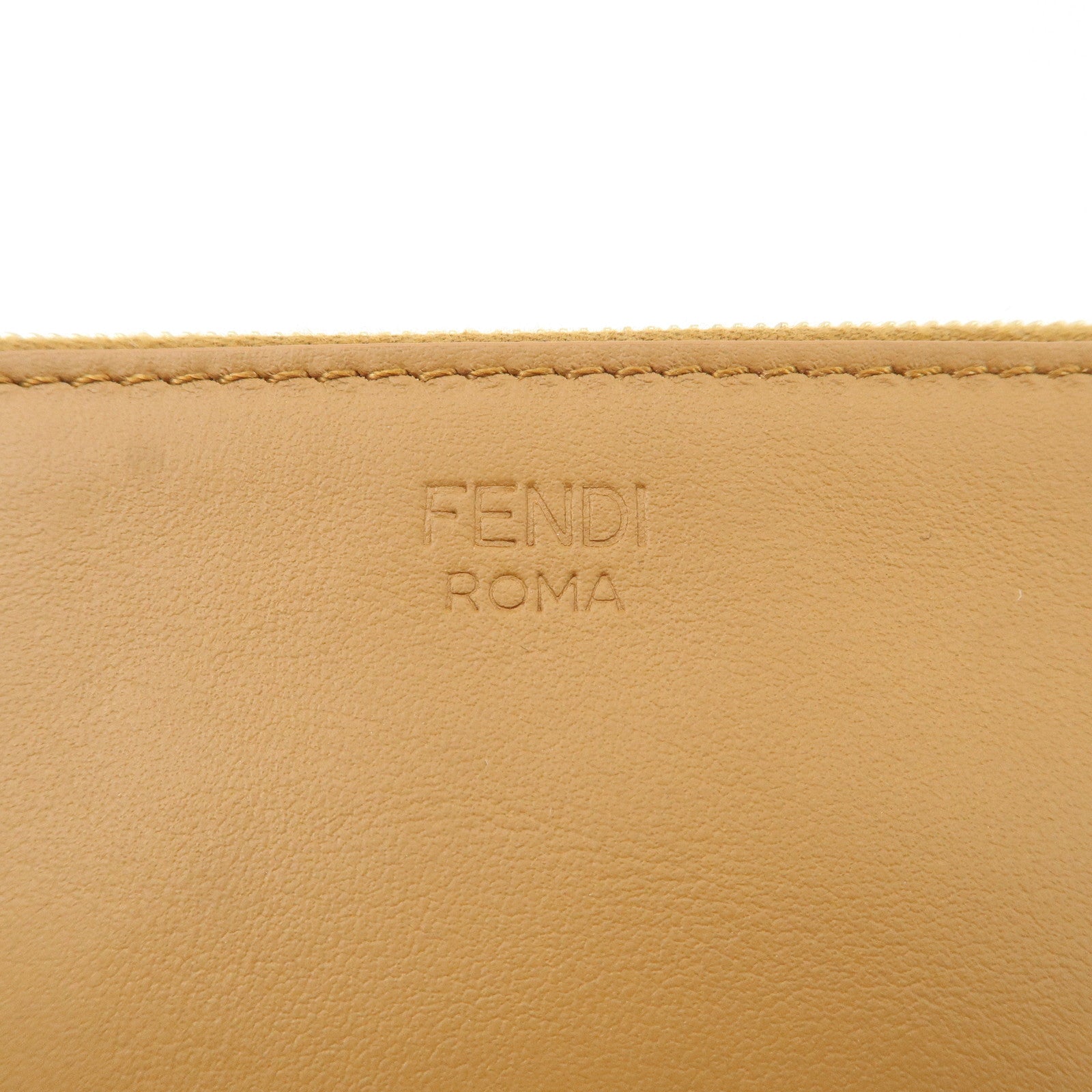 FENDI Leather Flower Studs Triplet Pouch Hand Bag 8BS001 Used