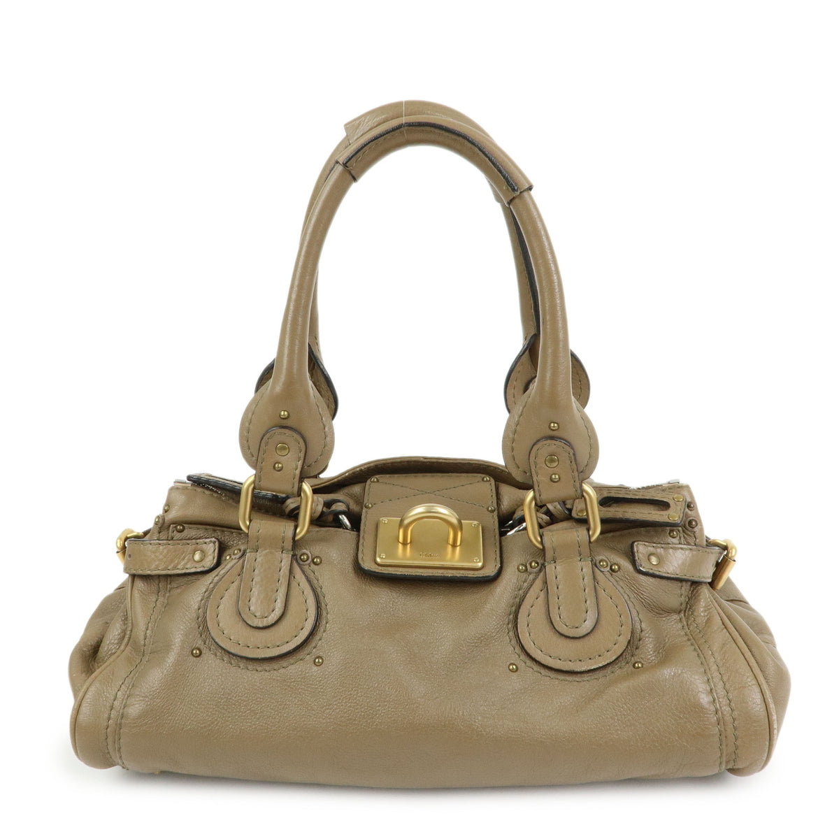 Chloe Paddington Leather Hand Bag Boston Bag Brown