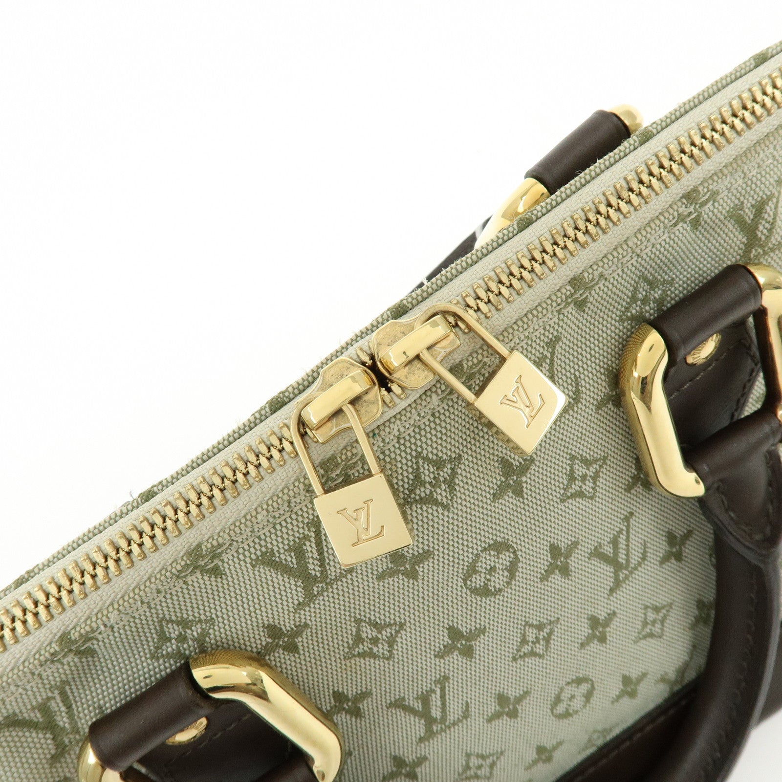 Louis Vuitton Monogram Mini Alma Long Hand Bag Khaki M92206