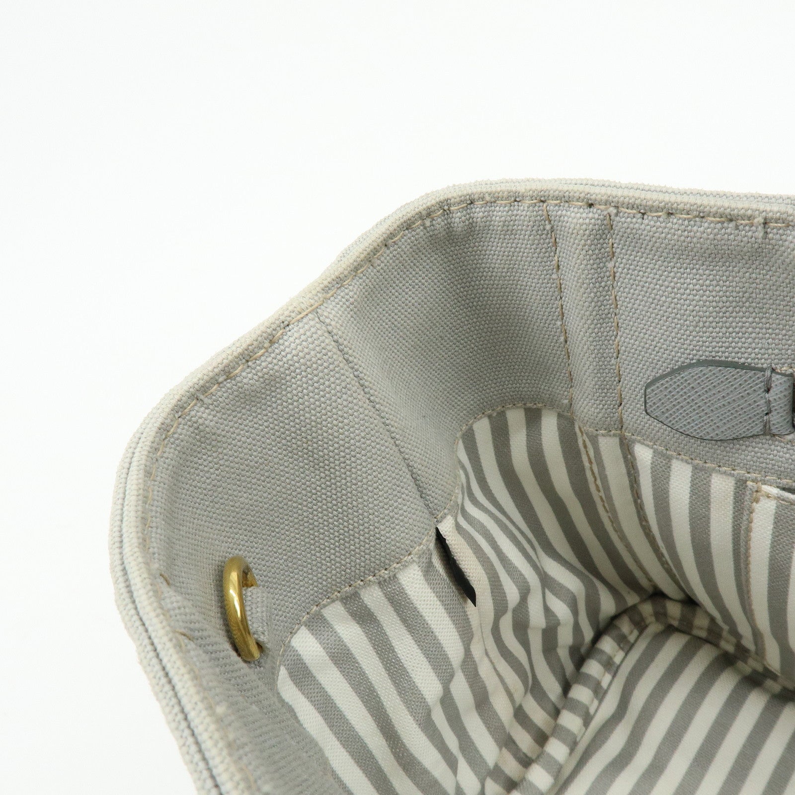 PRADA Canapa Mini Canvas 2Way Bag Hand Bag Shoulder Bag Gray 1BG439