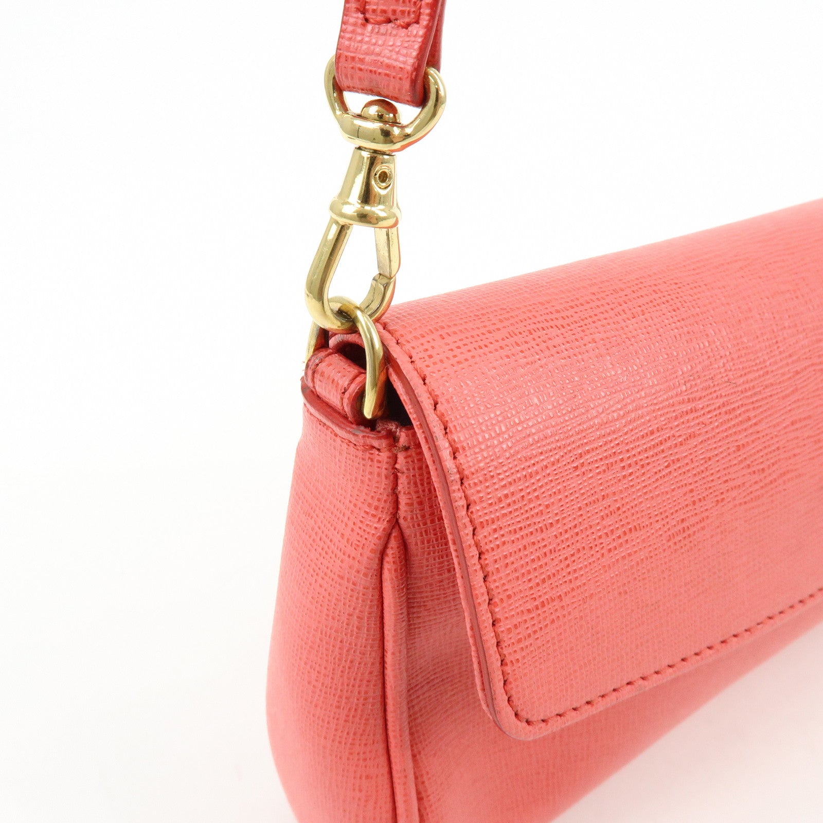 FENDI PVC Mini Pochette Shoulder Bag Crossbody Bag Pink 8M0315