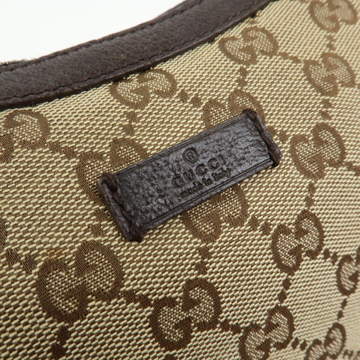 GUCCI GG Canvas Leather Shoulder Bag Crossbody Bag Beige Brown 122790