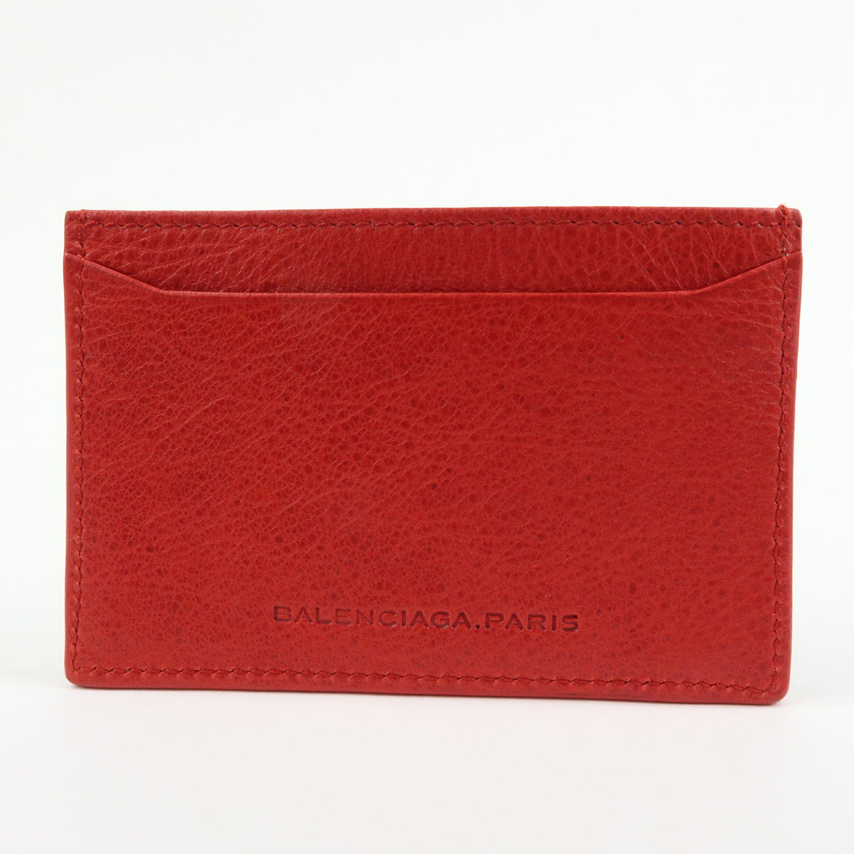 BALENCIAGA City Leather Card Case Red Black 253051