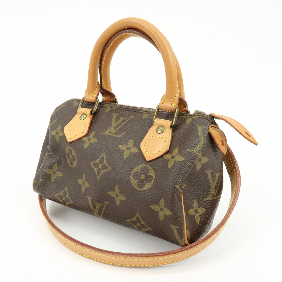 Louis Vuitton Monogram Mini Speedy Hand Bag and Strap M41534 J52312 Lot