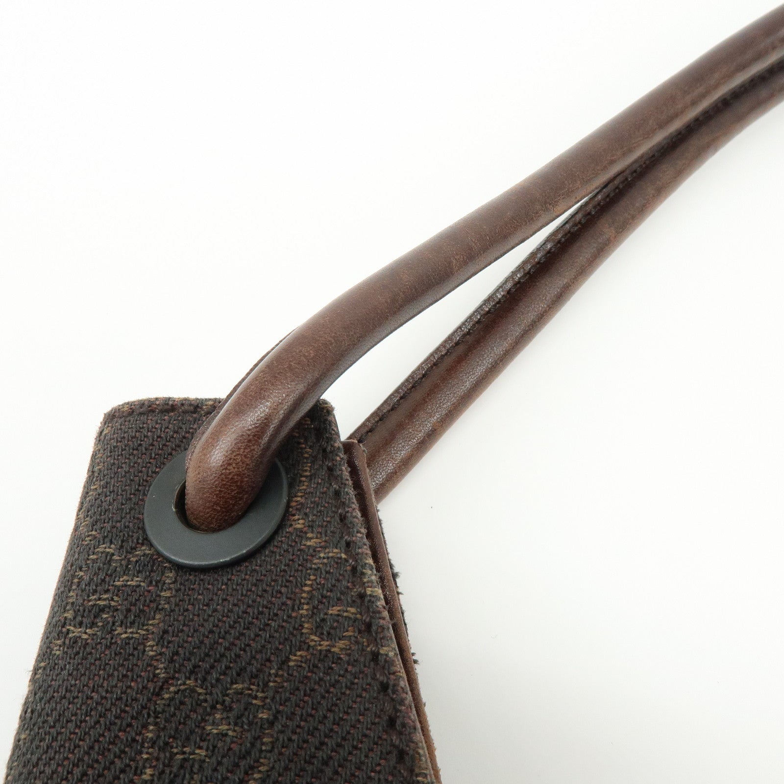 GUCCI GG Canvas Leather Shoulder Bag Hand Bag Dark Brown 101292