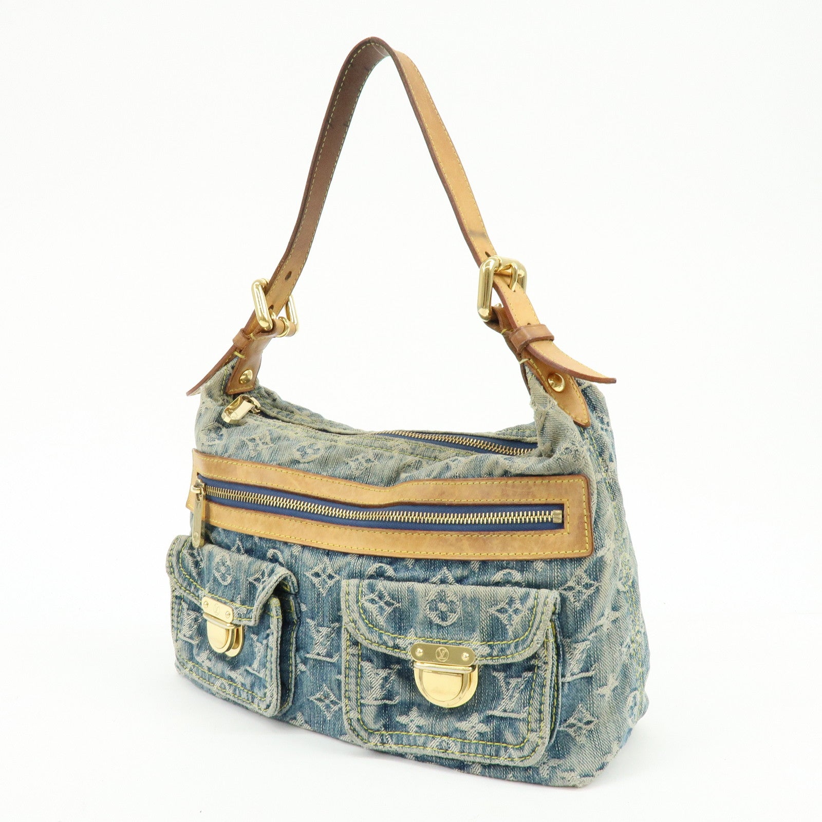 Louis Vuitton Monogram Denim Baggy PM 2Way Bag Shoulder Bag M95049