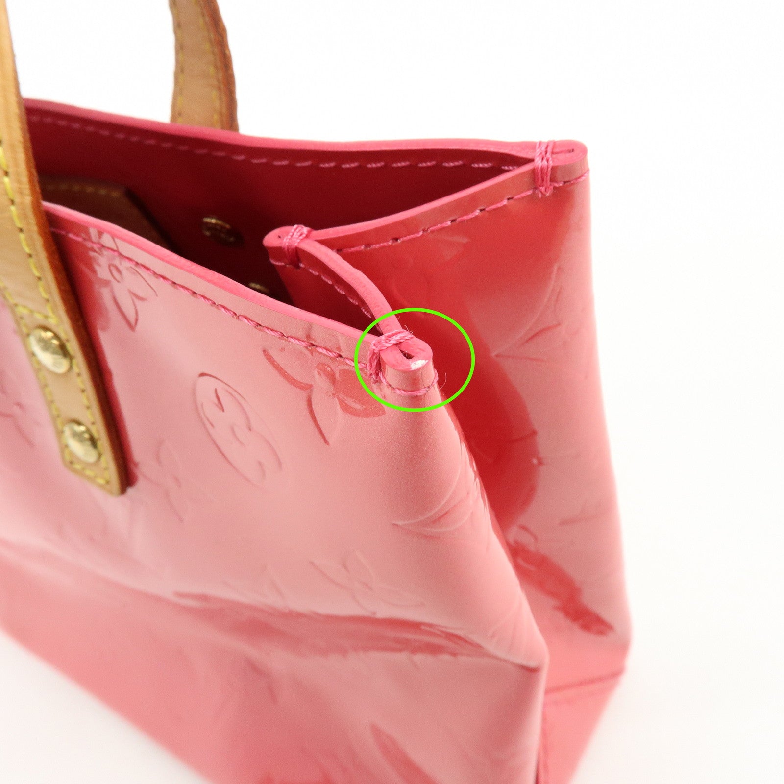 Louis Vuitton Monogram Vernis Reade PM Hand Bag Framboise M9132F