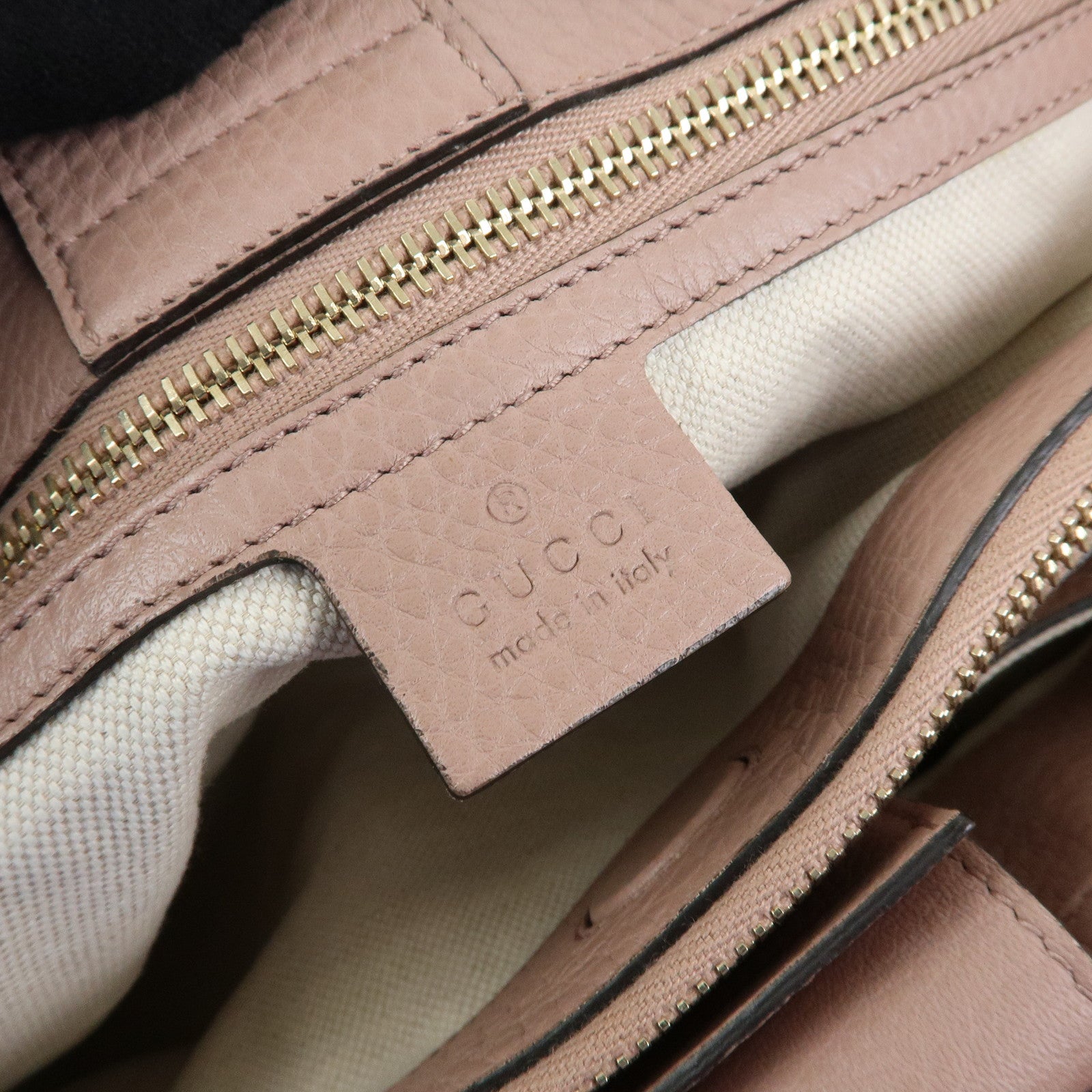 GUCCI Bamboo Shopper Medium 2Way Bag Shoulder Bag Pink Beige 323660