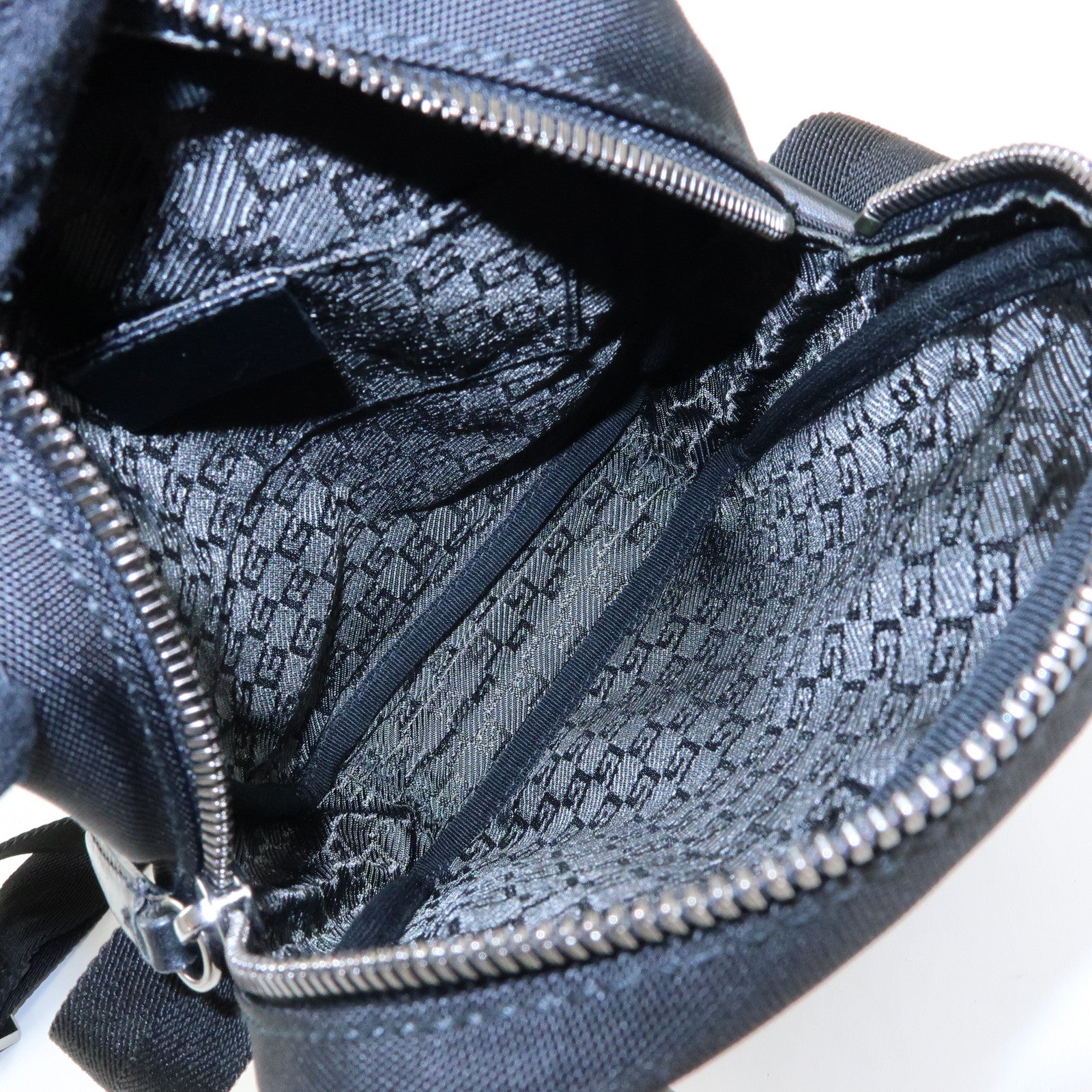 GUCCI Logo Canvas Leather Shoulder Bag Crossbody Bag Black 101680