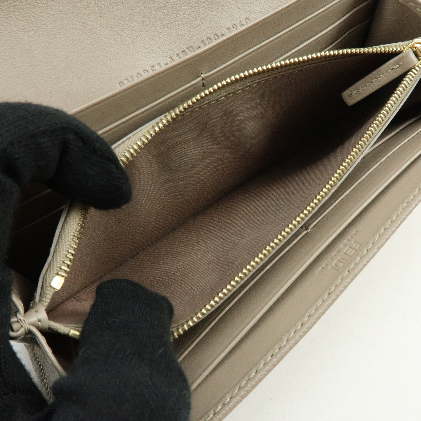 FENDI F is Fendi Leather Continental Long Wallet Beige 8M0251