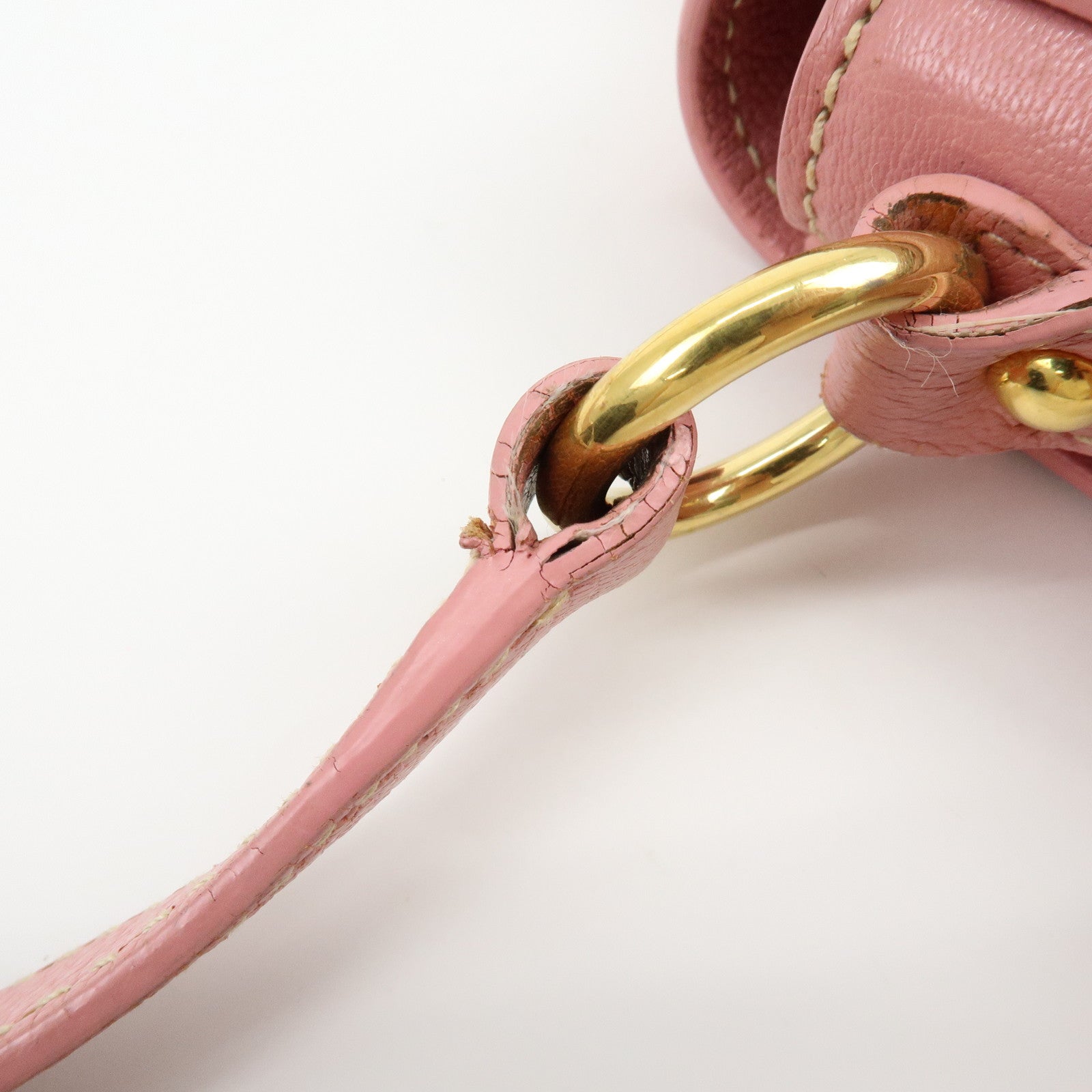 MIU MIU Madras Leather 2Way Bag Hand Bag Shoulder Bag Pink