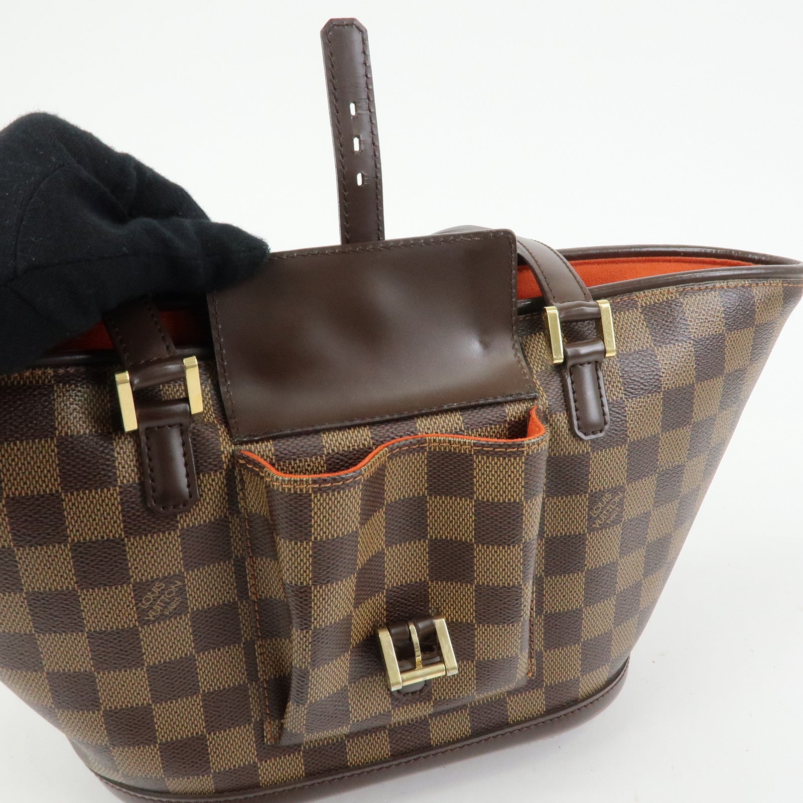 Louis Vuitton Manosque PM Damier Canvas Tote Bag Ebene N51121