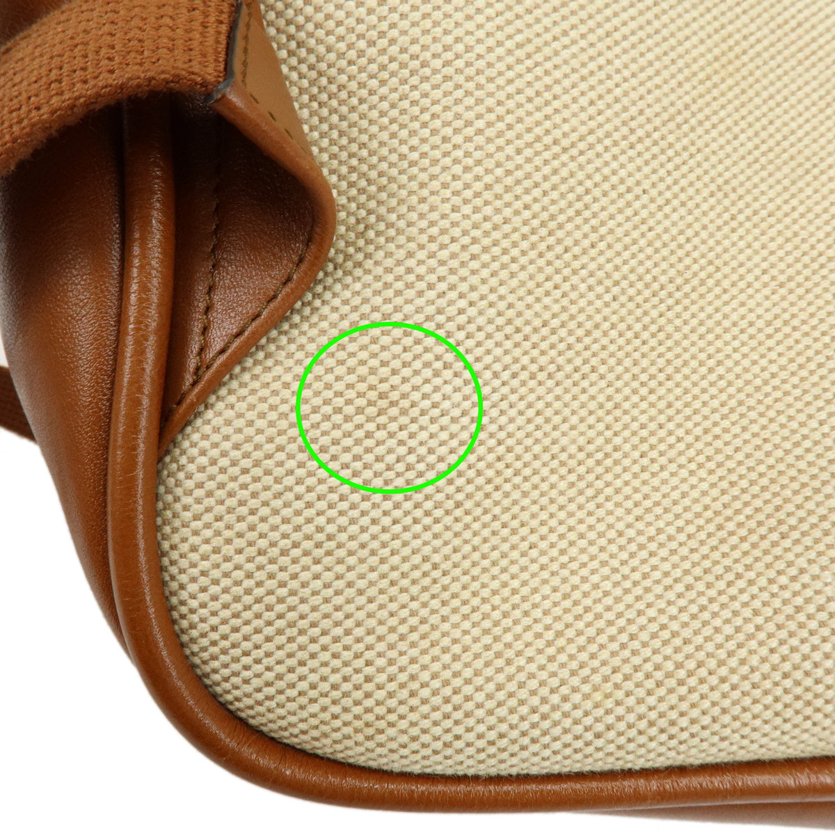 GUCCI Sherry Canvas Leather Backpack Rucksack Beige Brown 575063