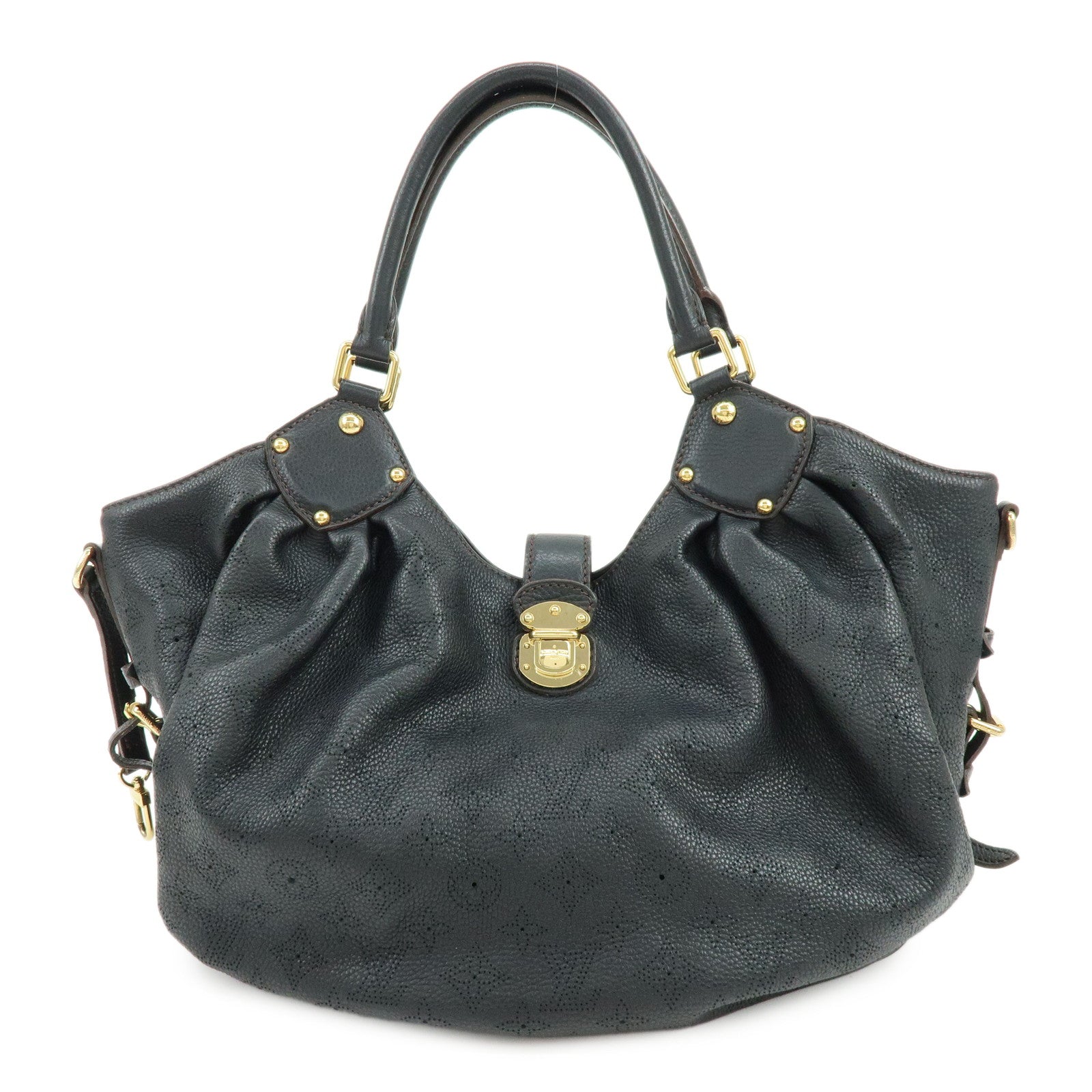 Louis Vuitton Monogram Mahina L Shoulder Bag Hand Bag Noir M95765