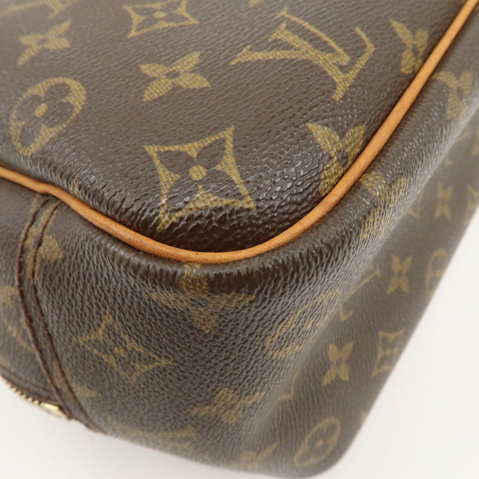 Louis Vuitton Monogram Deauville Hand Bag Brown M47270 Used