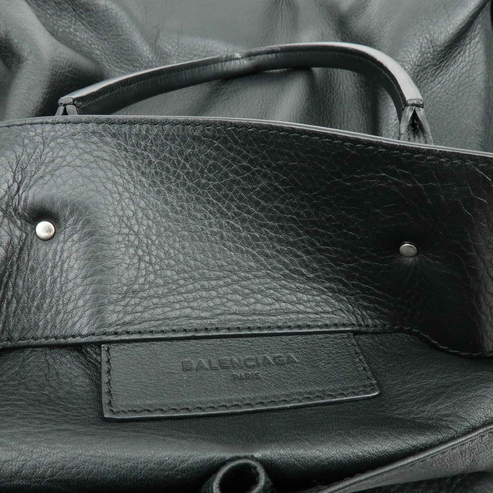 BALENCIAGA The Papier Leather Tote Shoulder Bag Black 236701