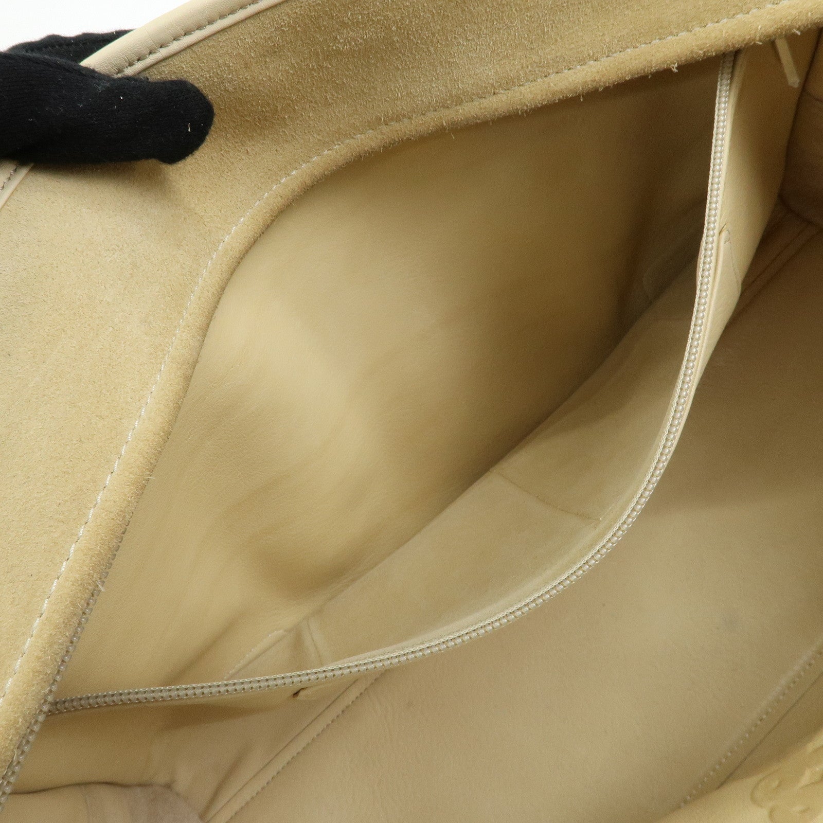 LOEWE Amazona 36 Suede Leather Boston Bag Hand Bag Beige Ivory