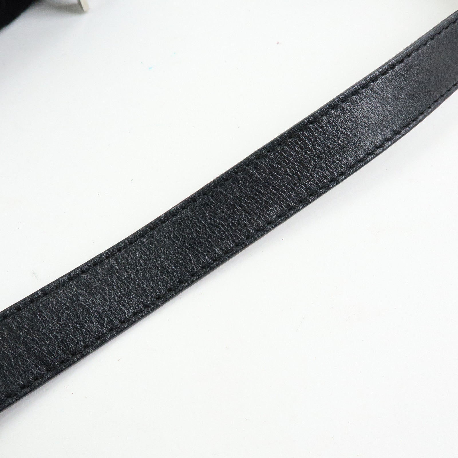 CELINE C Macadam Suede Leather Shoulder Bag Hand Bag Black