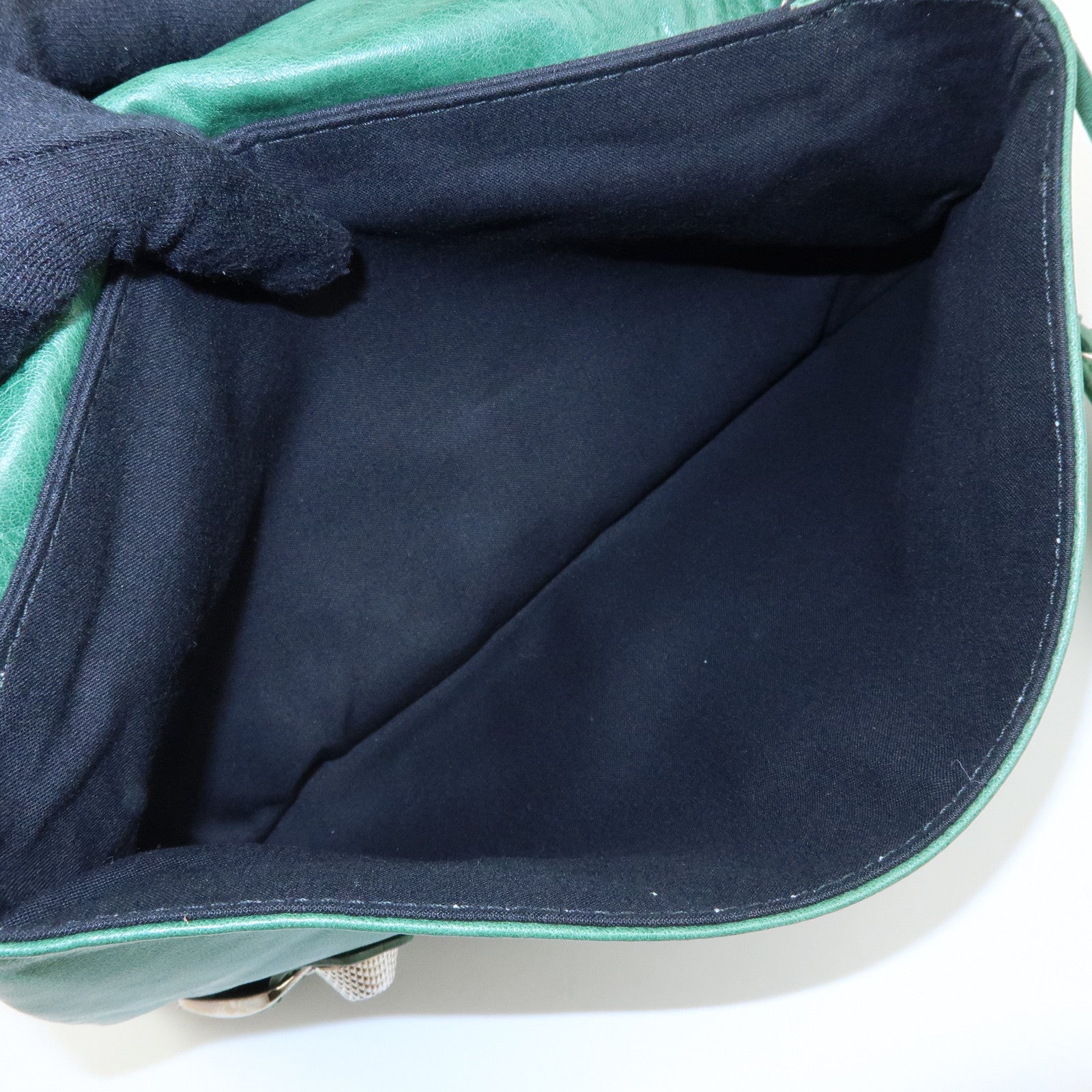 BALENCIAGA Giant Envelope Leather Clutch Bag Pouch Green 186182