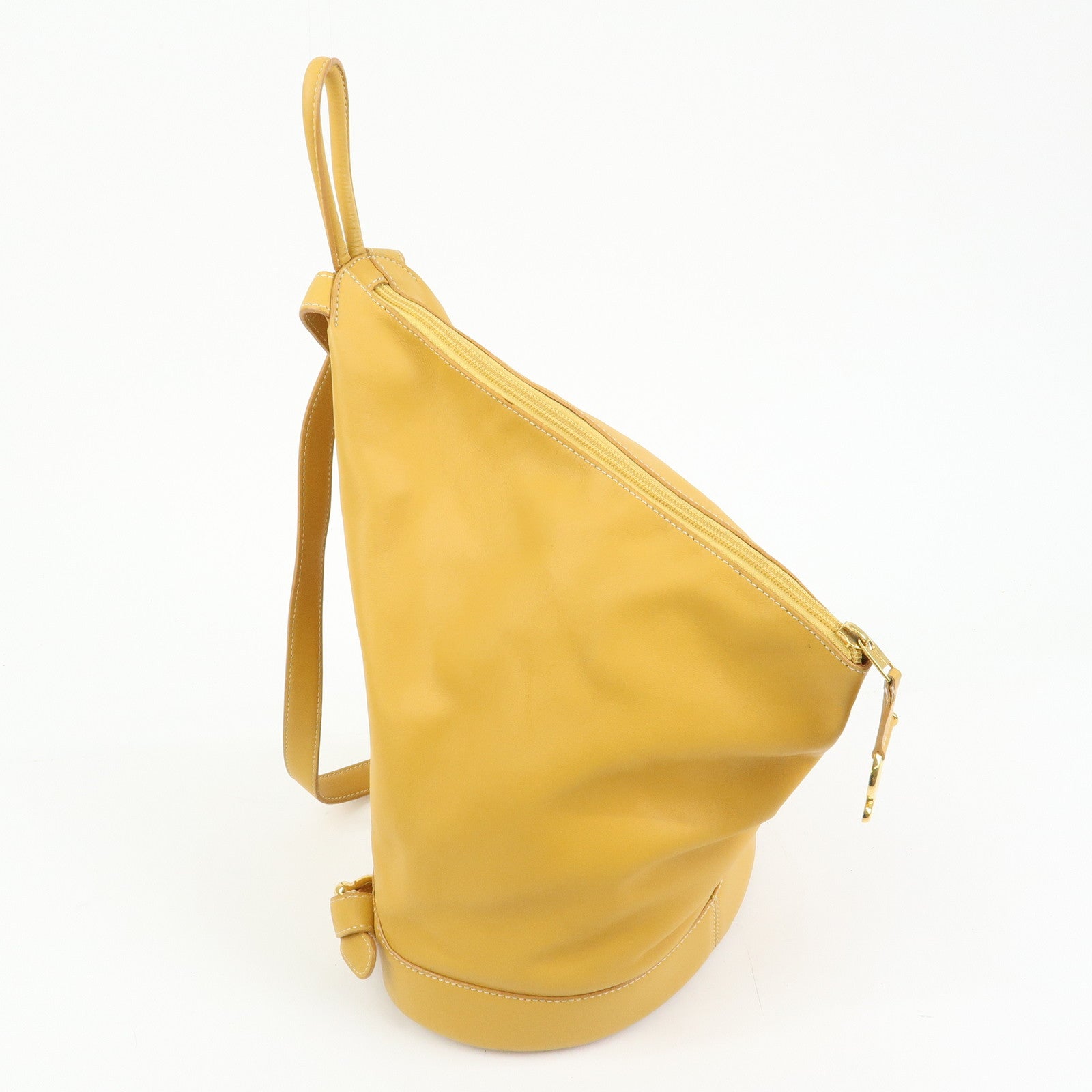 LOEWE Anton Leather Backpack Rucksack Yellow