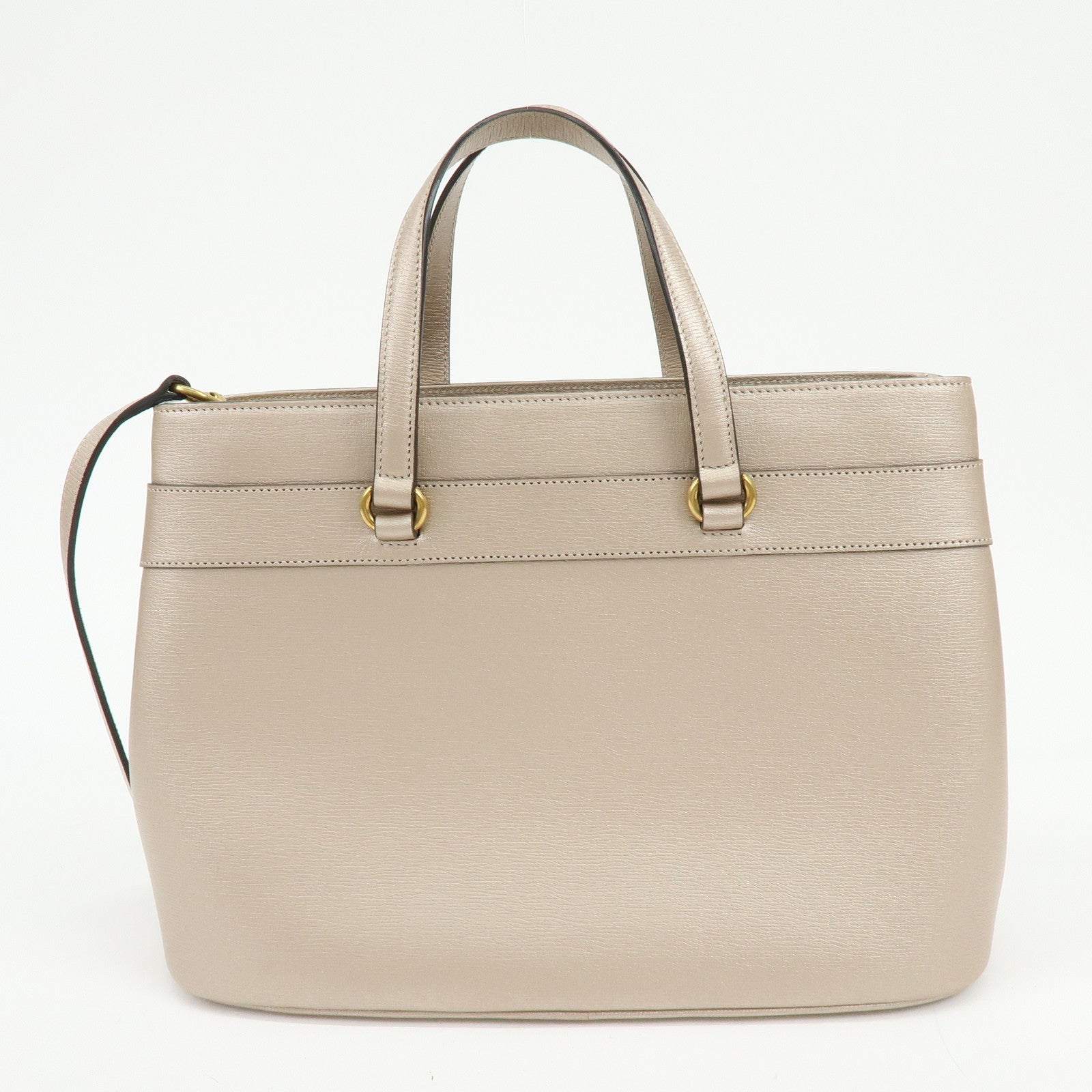 GUCCI Horsebit Leather 2Way Bag Hand Bag Champaign Pink 319795