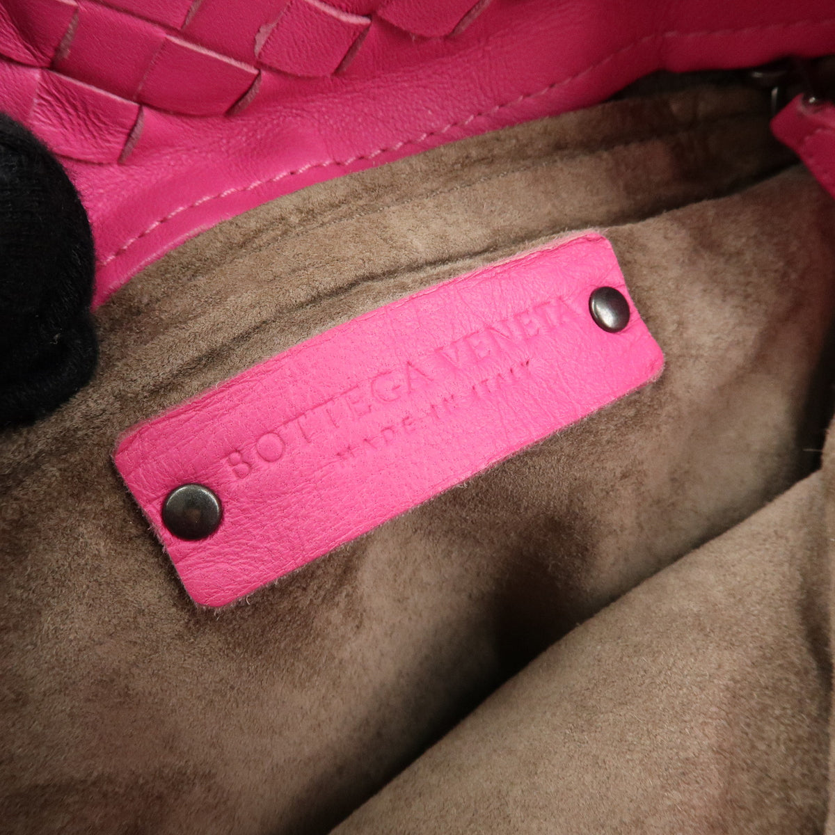 BOTTEGA VENETA Intrecciato Leather Bucket Shoulder Bag Pink
