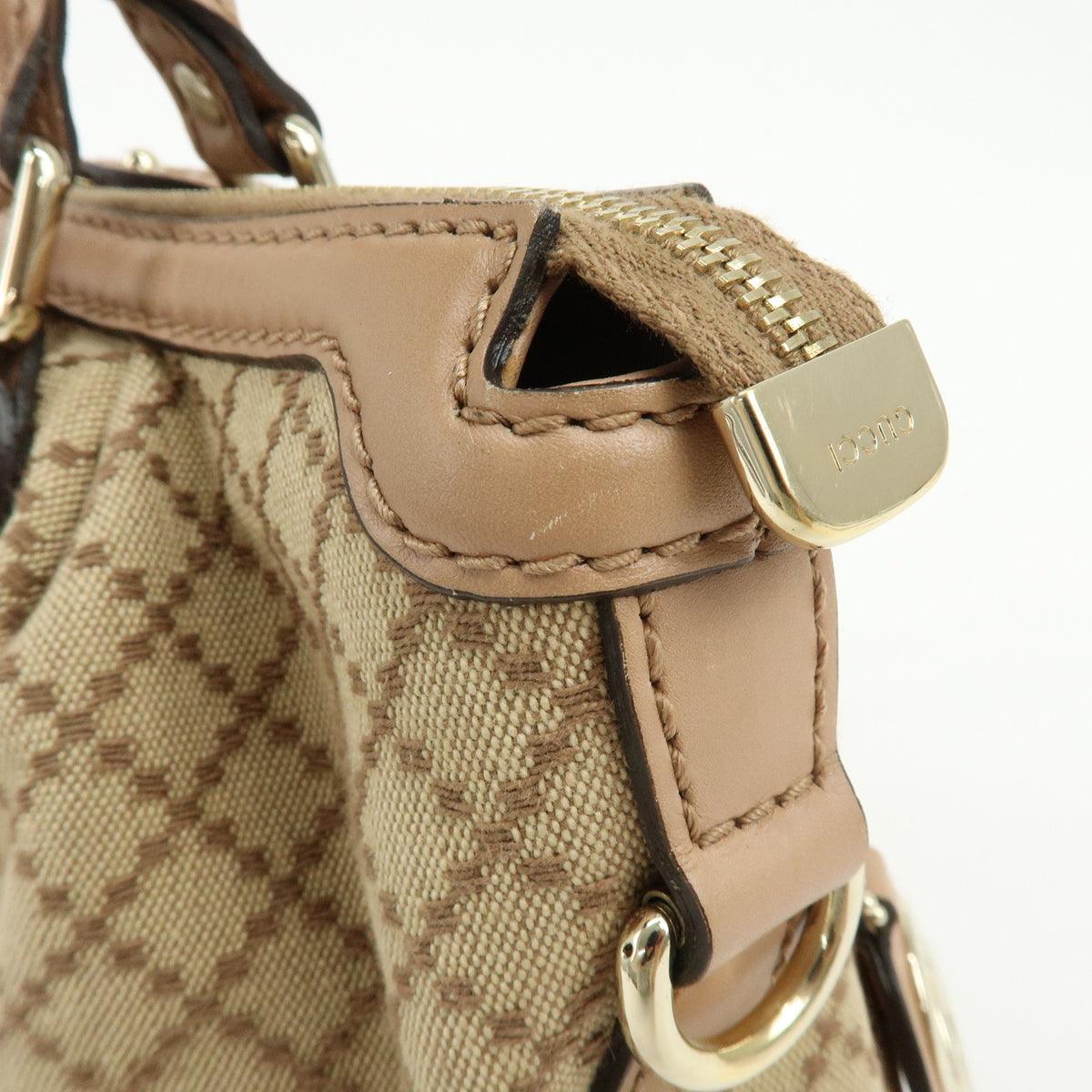 GUCCI Sukey Diamante Interlocking G GG Canvas Leather 2Way Bag 247902