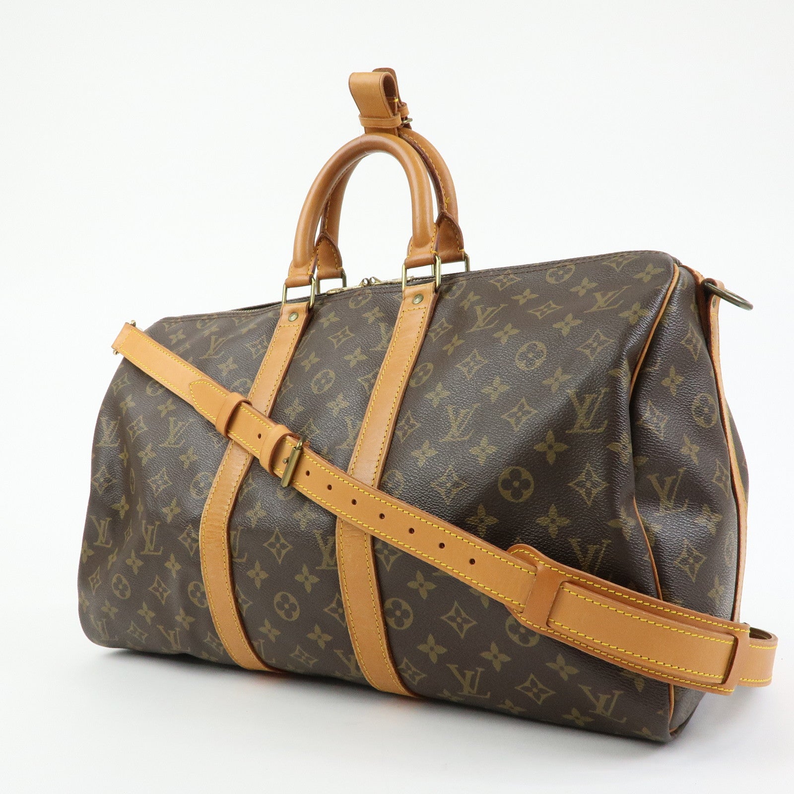 Louis Vuitton Monogram Keep All Bandouliere 45 Boston Bag M41418