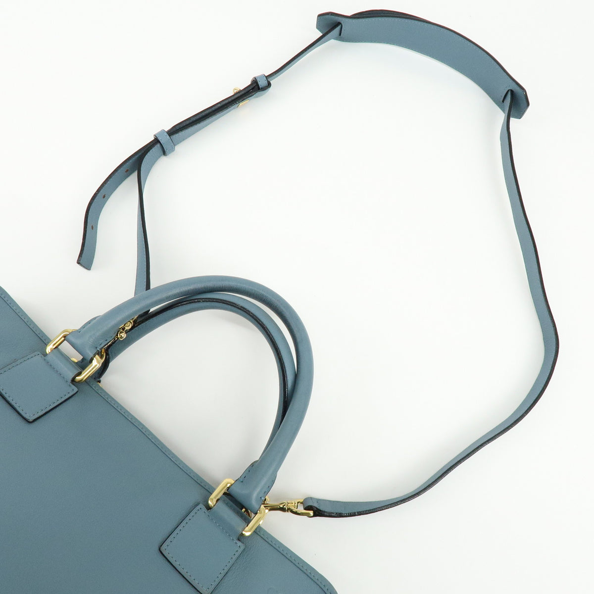 LOEWE Anagram Amazona 36 Leather 2Way Hand Bag Boston Bag Blue