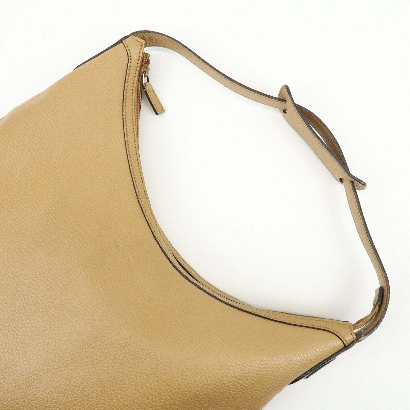 GUCCI Sherry Leather Shoulder Bag Hand Bag Beige 293596